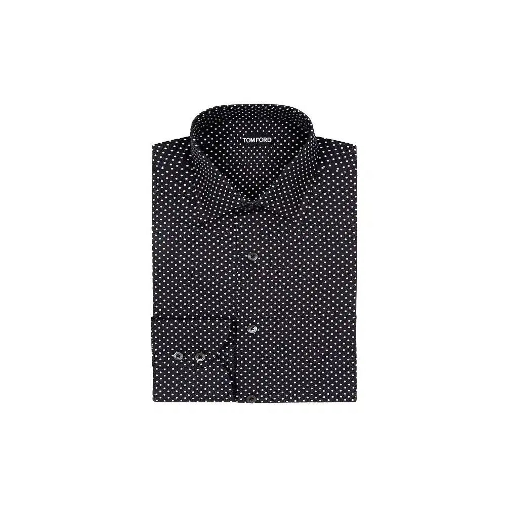 Tom Ford o1loc1c1025 HSC001 Dots Shirt in Black Size US M / EU 48-50 / 2 - 1 Preview