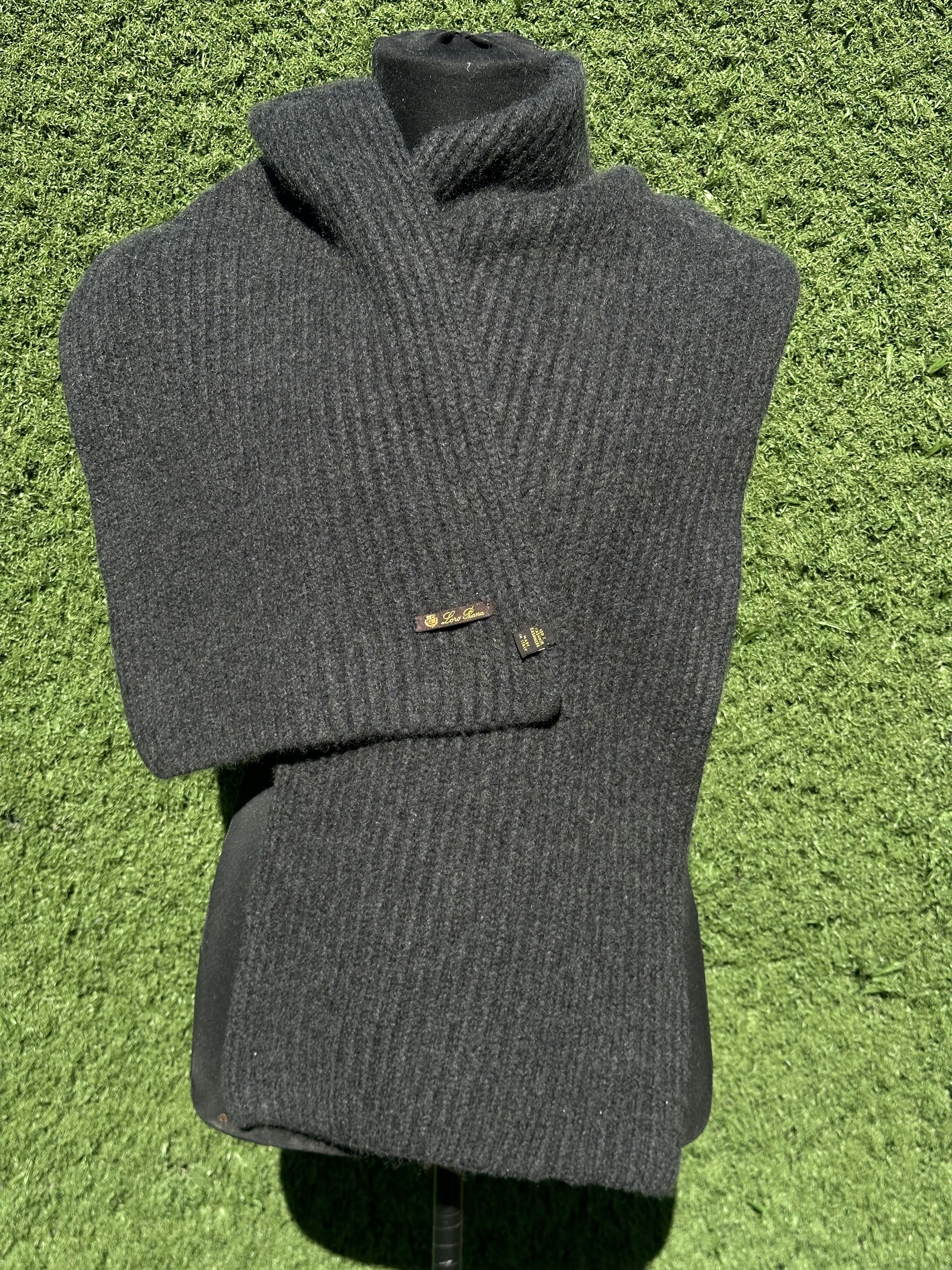 Loro Piana Luxury Loro Piana 100% Cashmere Rib Knit Scarf 140x30 Cm Size ONE SIZE - 8 Thumbnail