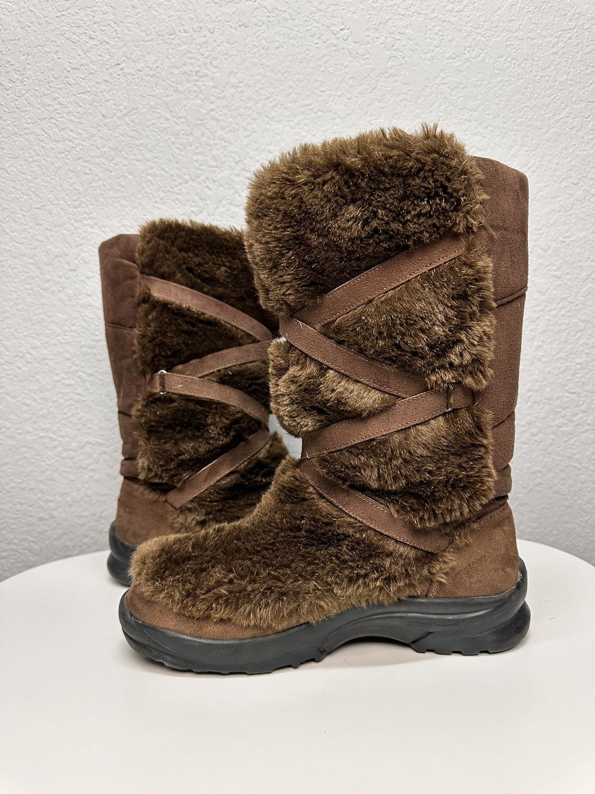 If Six Was Nine Fur Boots Bogner LGB Brown leather vintage Mohair Japan Hype Size US 8 / EU 41 - 9 Thumbnail