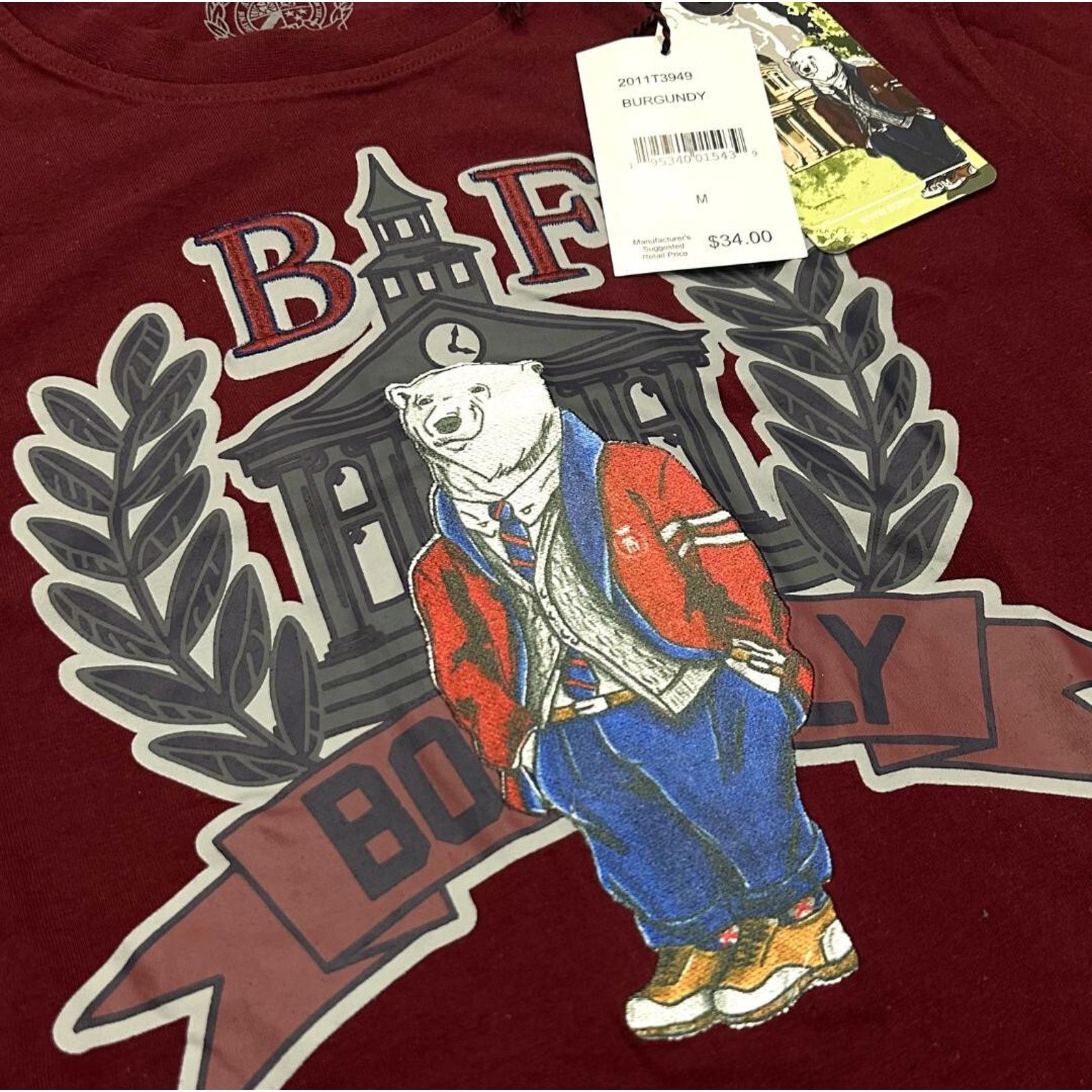 Born Fly Born Fly Men's T-Shirt Embroidered Puff Print Academic Tee Size US M / EU 48-50 / 2 - 3 Thumbnail