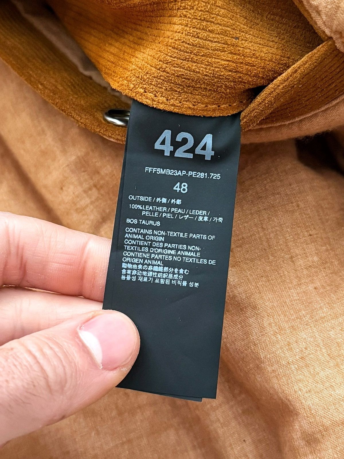 424 Rare Trompe Loeil Leather “Corduroy” Bomber Jacket Size US M / EU 48-50 / 2 - 11 Thumbnail