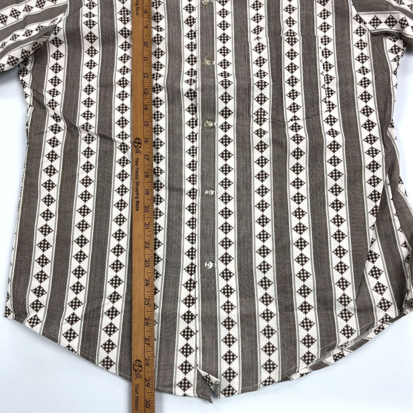 Vintage VINTAGE Martin Efird Shirt Mens L Short Sleeve Button-Up Geometric 70s True Vintage Runway Casual Mens Size US L / EU 52-54 / 3 - 6 Thumbnail