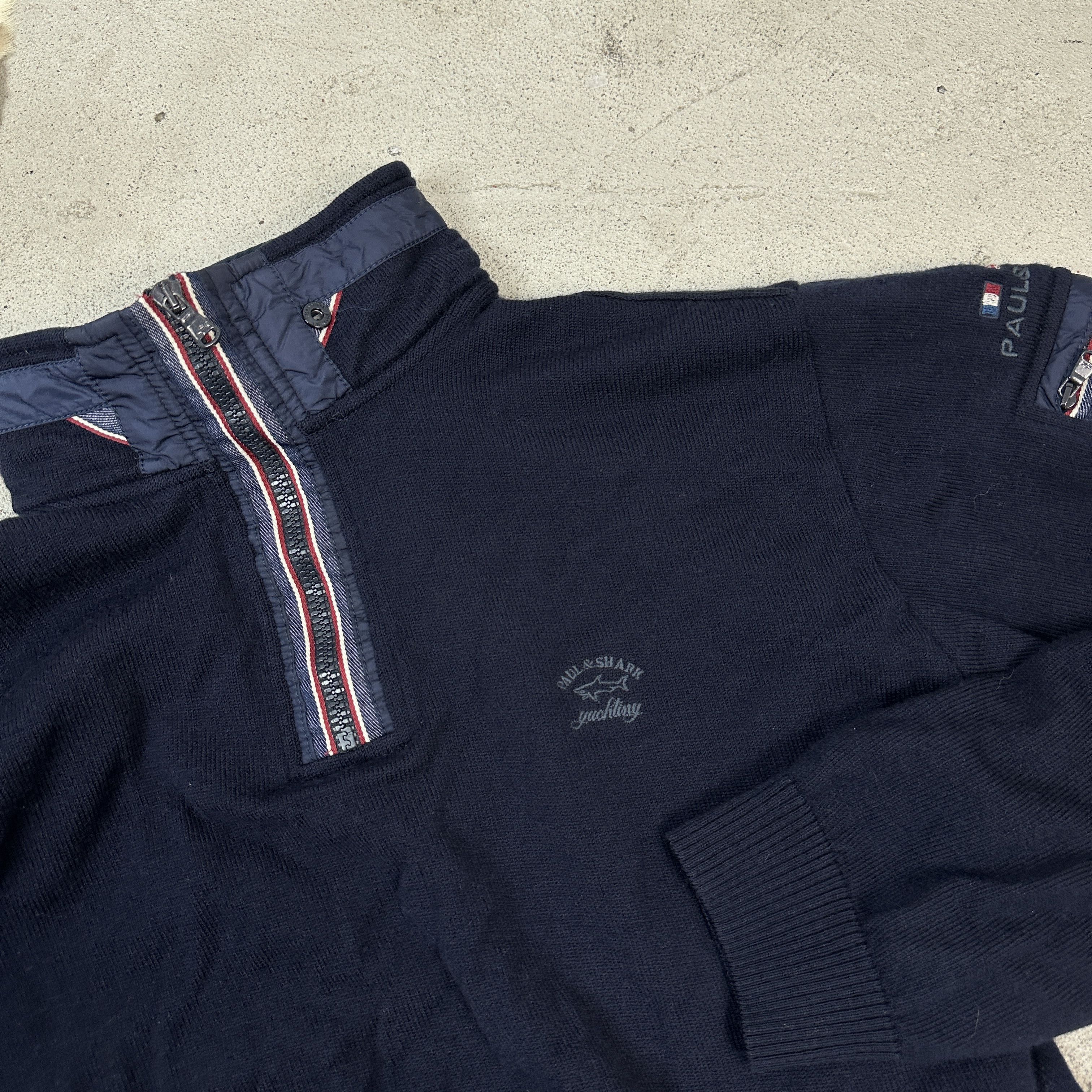 Paul & Shark × Vintage Vintage Casual Y2K Streetwear 1/4 Zip Paul&Shark Sweater Size US L / EU 52-54 / 3 - 5 Thumbnail