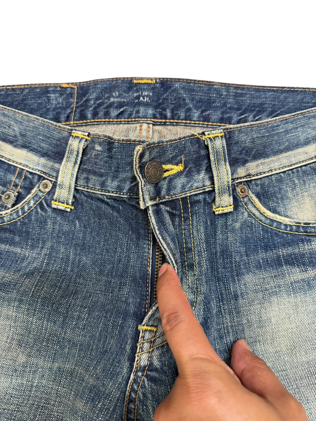 Edwin Vintage Edwin 503 Ladies Flared Style Distressed Denim Jeans Size 28" / US 6 / IT 42 - 6 Thumbnail