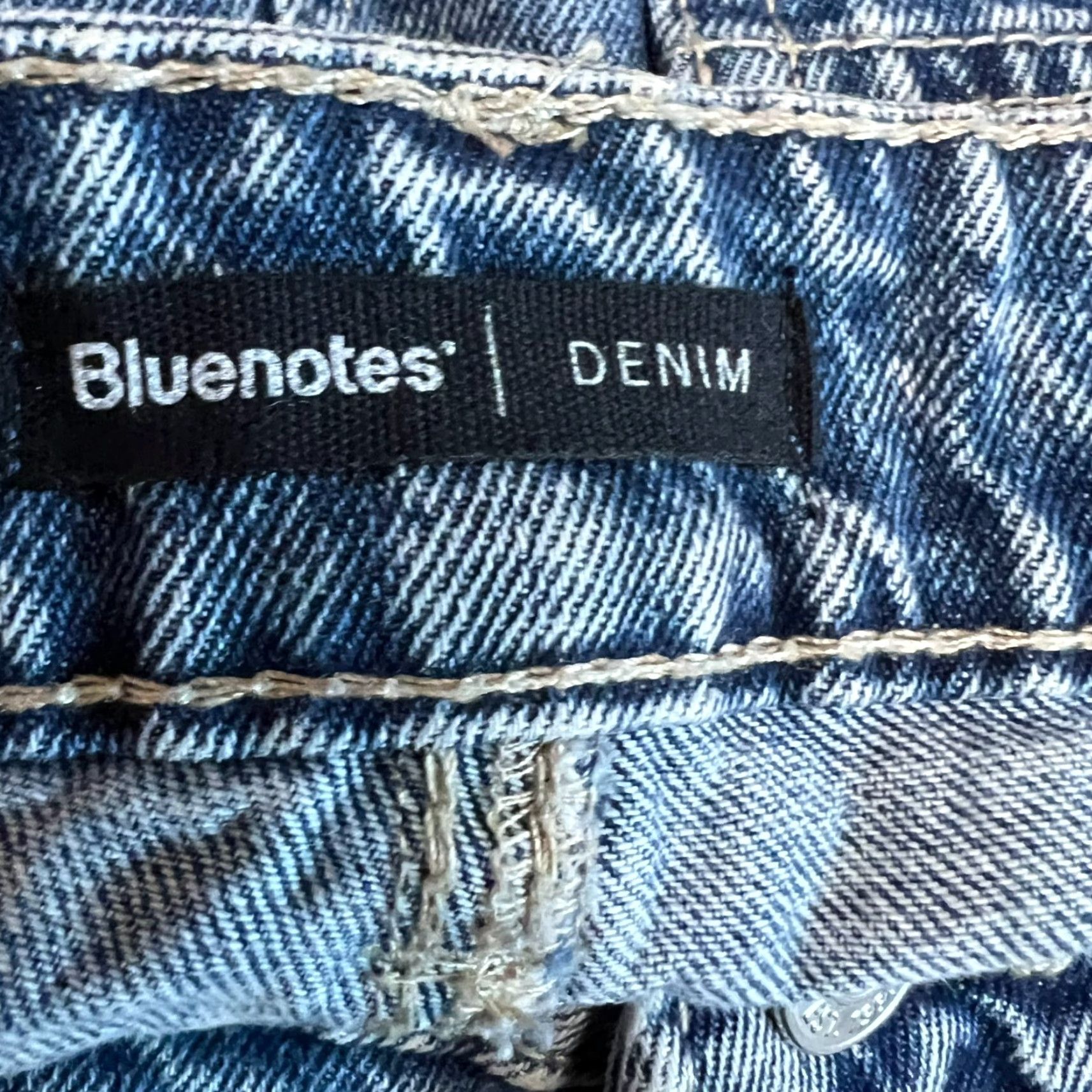 Denime Bluenotes Denim Mini Skirt - Embroidered Applique, Blue Cotton Denim, Button Closure, Mid Rise, Pockets - Women M Size 32" / US 10 / IT 46 - 6 Thumbnail