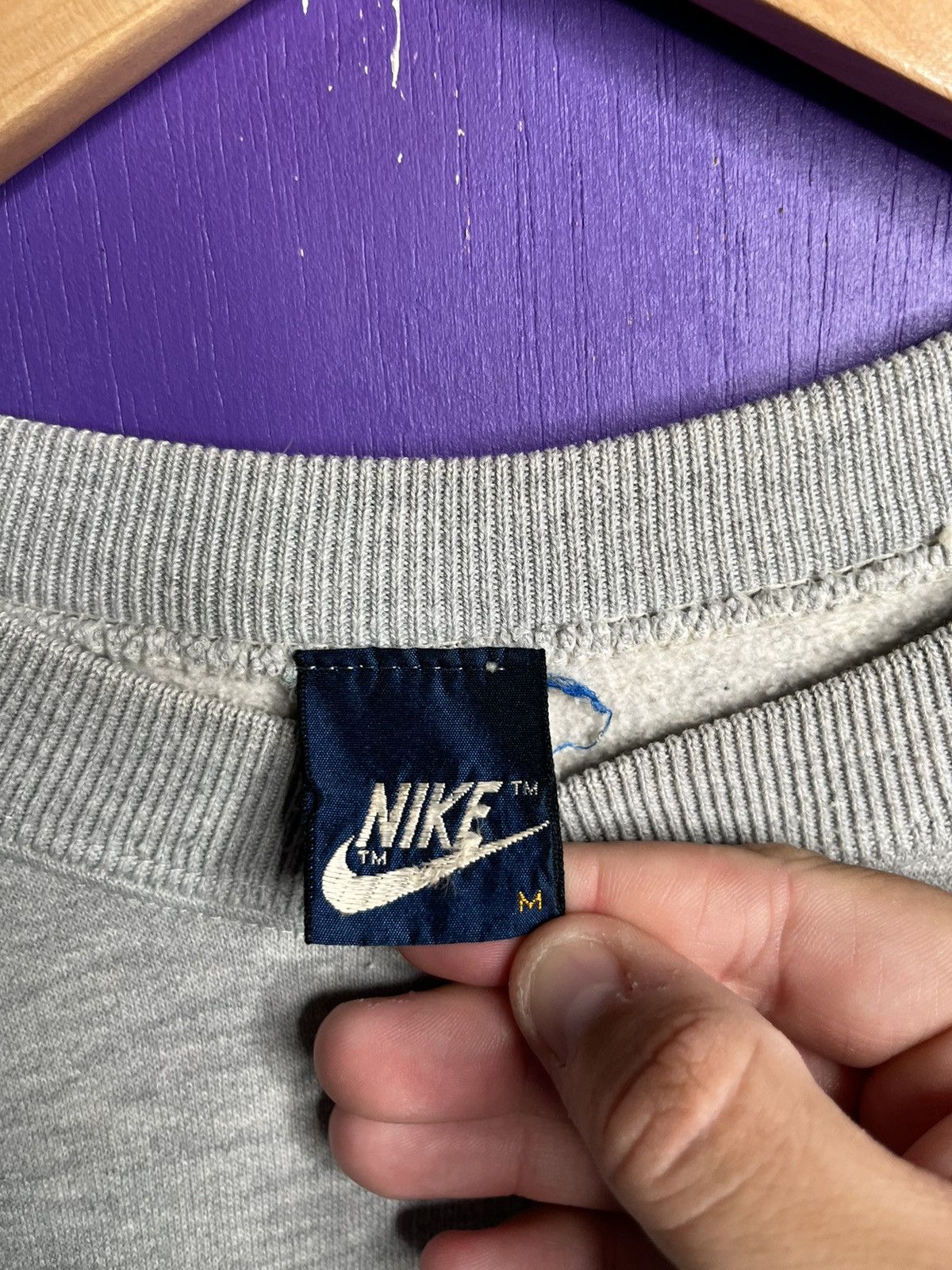 Nike × Vintage Vintage 80s Nike hood pocket swoosh logo sweatshirt Size US M / EU 48-50 / 2 - 4 Thumbnail