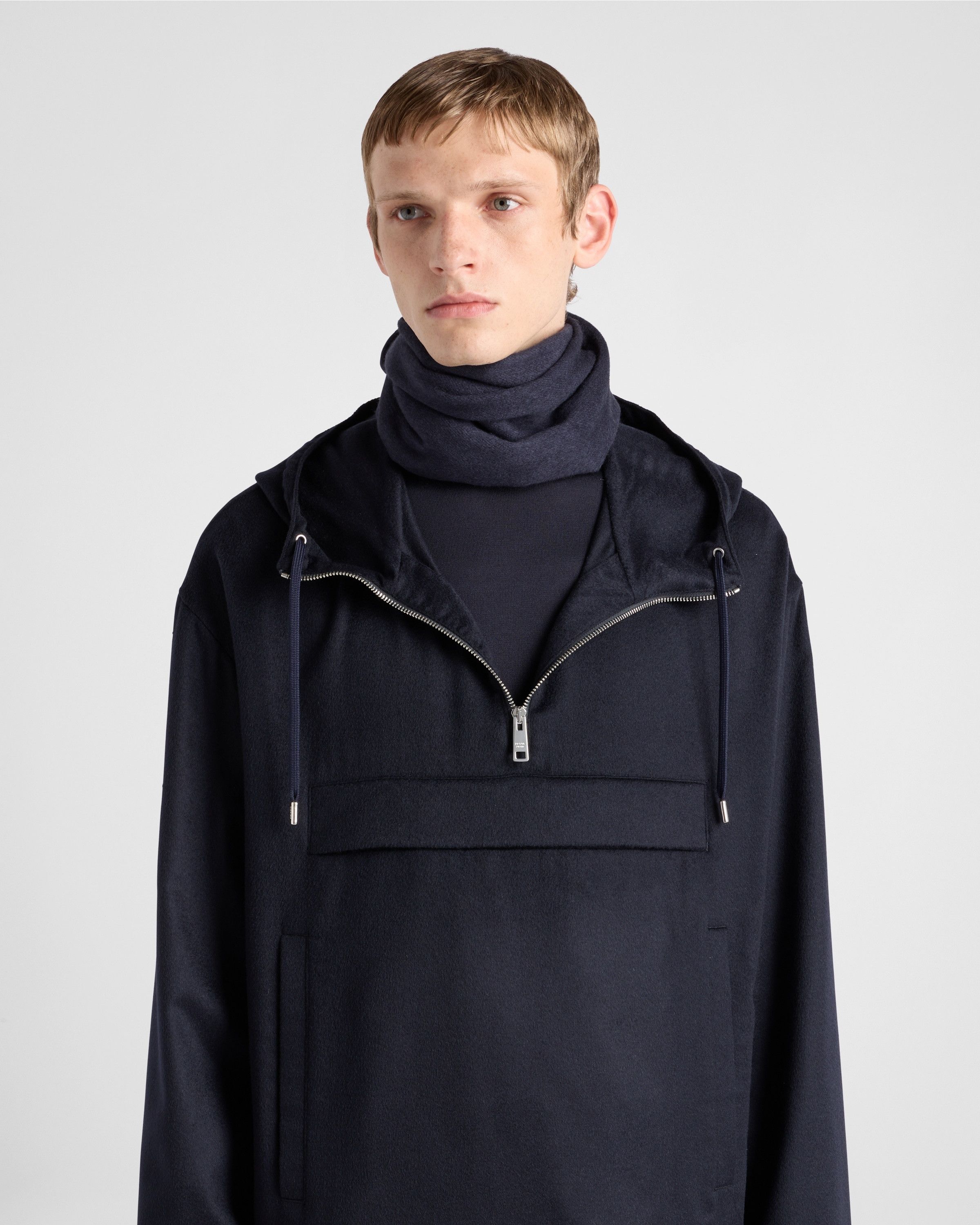 Prada o1bcso1str1025 Cashmere Anorak Jacket in Navy Size US L / EU 52-54 / 3 - 4 Thumbnail