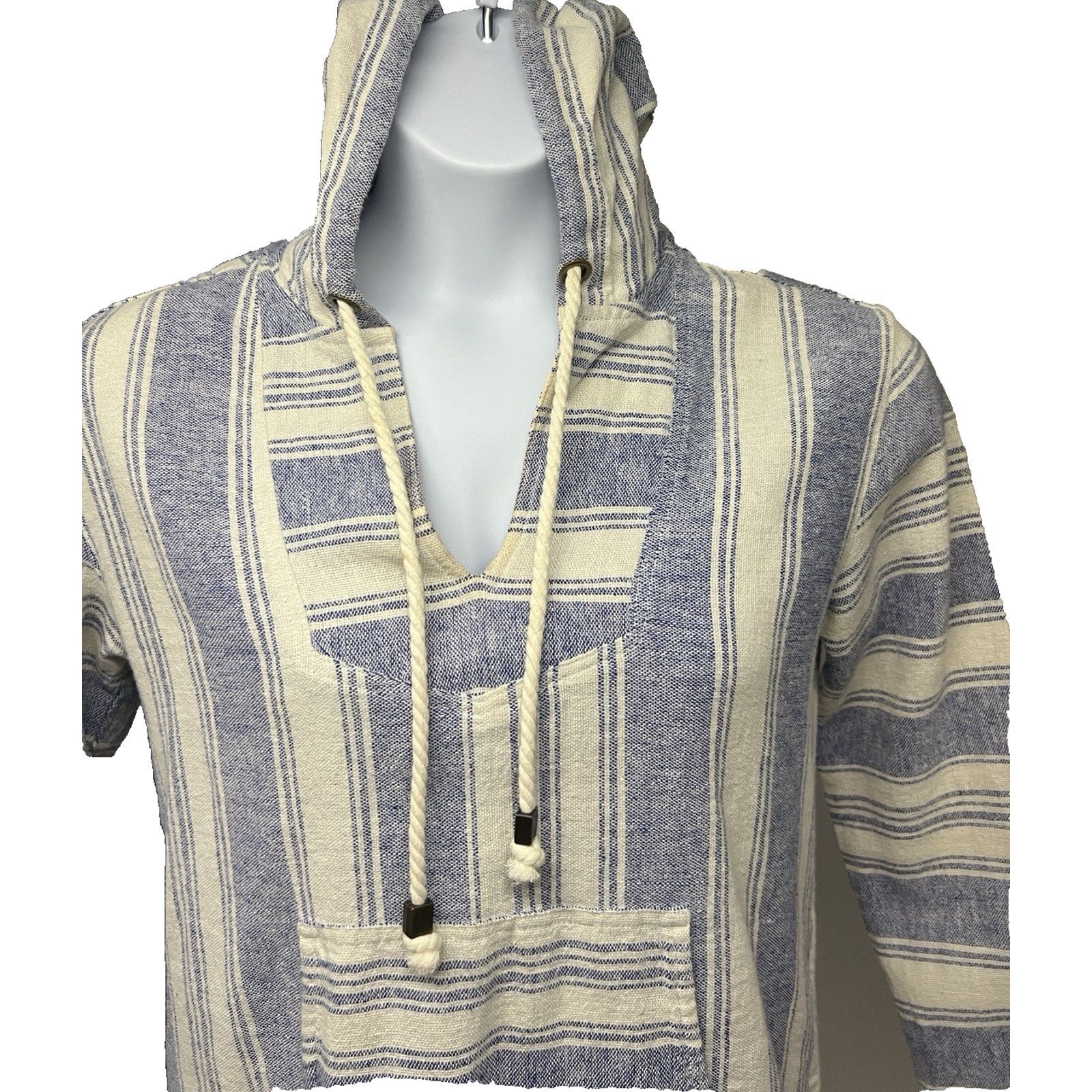 Forever 21 Forever 21 Blue White Stripe Pullover Hoodie Jacket S Pocket Size S / US 4 / IT 40 - 4 Thumbnail