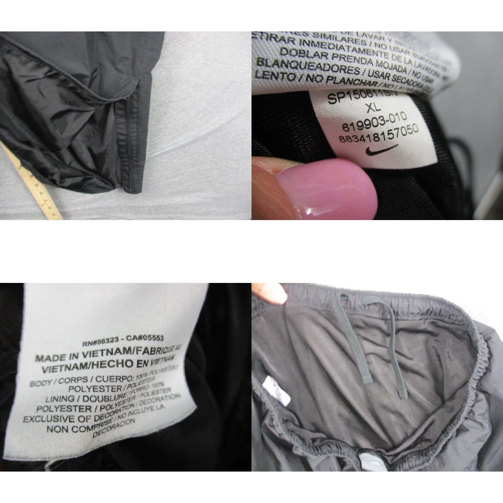 Nike Nike Storm-FIT Pants XL Men Black Track Pants - Rain Zipper Ankle Lined, Golf, Activewear, Nike Brand, Regular Size, 32 Inseam, 34 Waist, Mens Size US 36 / EU 52 - 8 Thumbnail