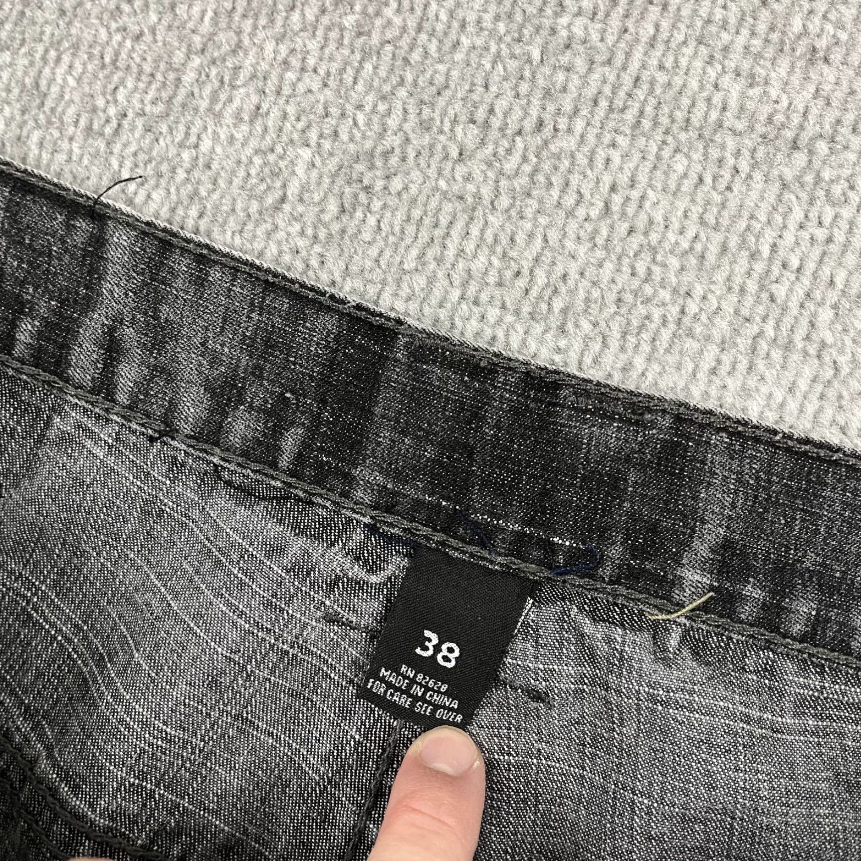 Southpole VINTAGE Southpole Jeans Mens 38x30 Denim Wide-Leg 1990s Grunge Retro Y2K Black/Gray Size US 38 / EU 54 - 4 Thumbnail