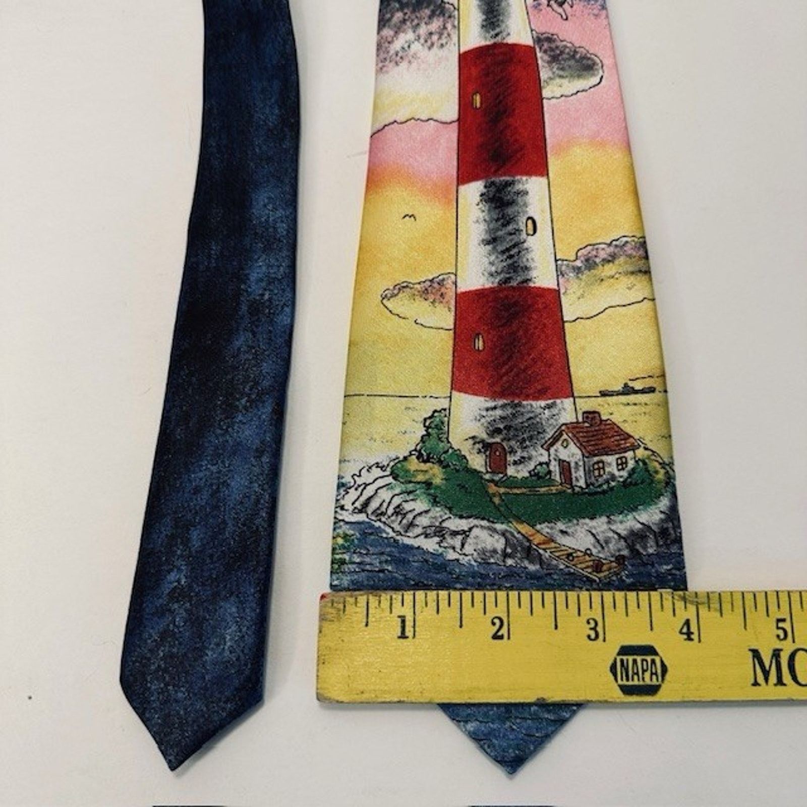 Other Funtyme Men's Necktie Tie Polyester Lighthouse 60" x 3 3/8" Size ONE SIZE - 7 Thumbnail