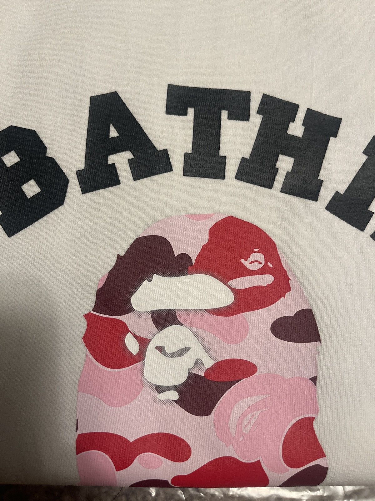 Bape Bape store Hiroshima exclusive pink college tee Size US XL / EU 56 / 4 - 3 Thumbnail