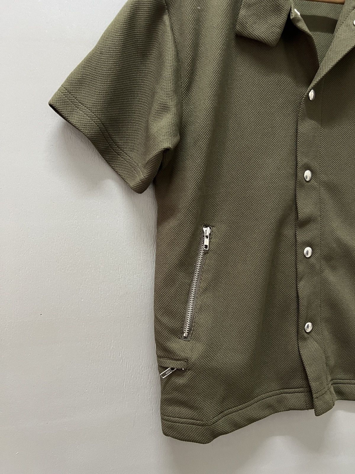 Vintage S Canal Homme Olive Snap Button Shirt