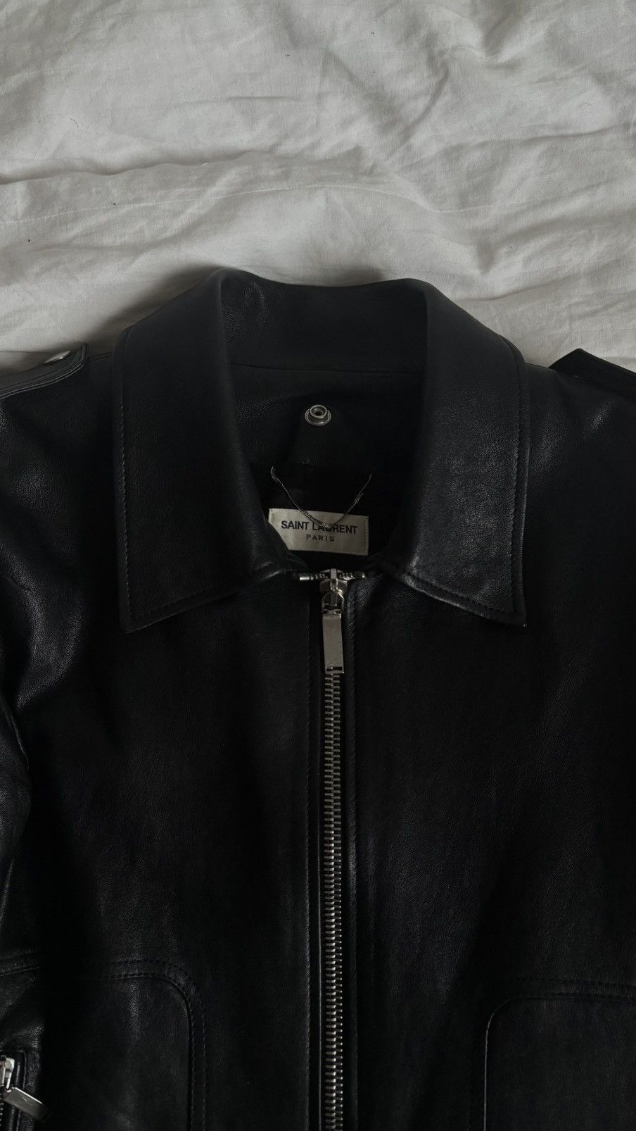 Hedi Slimane × Saint Laurent Paris Saint Laurent Aviator leather jacket w/ fur collar Size US M / EU 48-50 / 2 - 10 Thumbnail