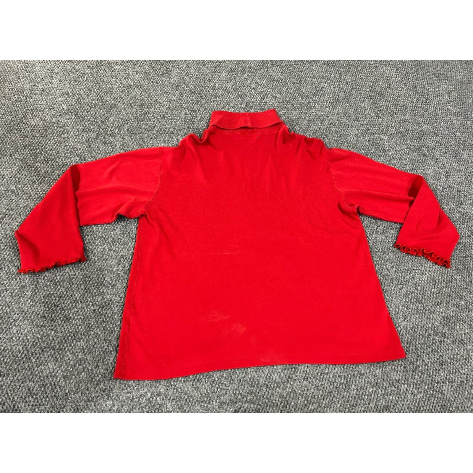 J.Crew VINTAGE J.CREW Oarsman Sweater Womens L Red Turtleneck Pullover Knit Stretch Bell Sleeve Casual Winter Fall Mens Womens Boys Girls Size L / US 10 / IT 46 - 6 Thumbnail