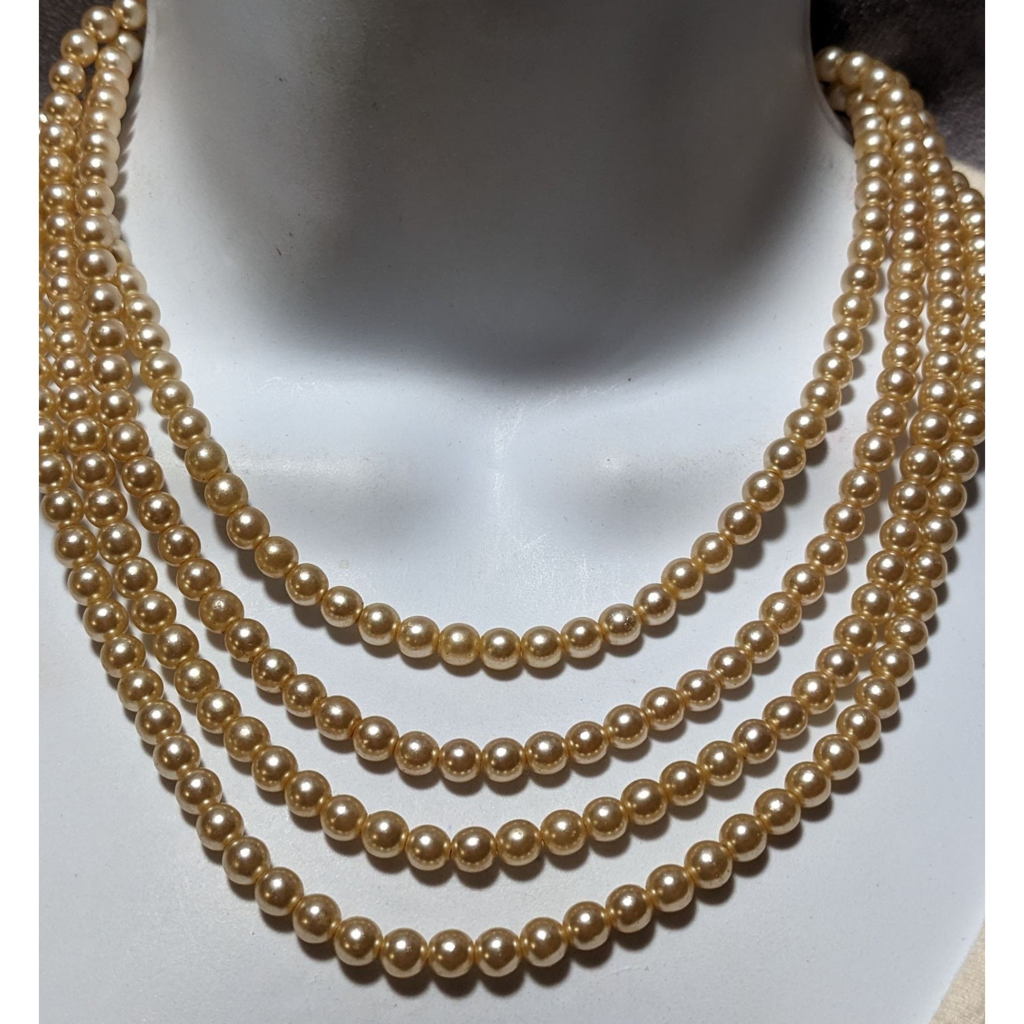 Other Vintage Gold Faux Pearl Multilayer Necklace Size ONE SIZE - 6 Thumbnail