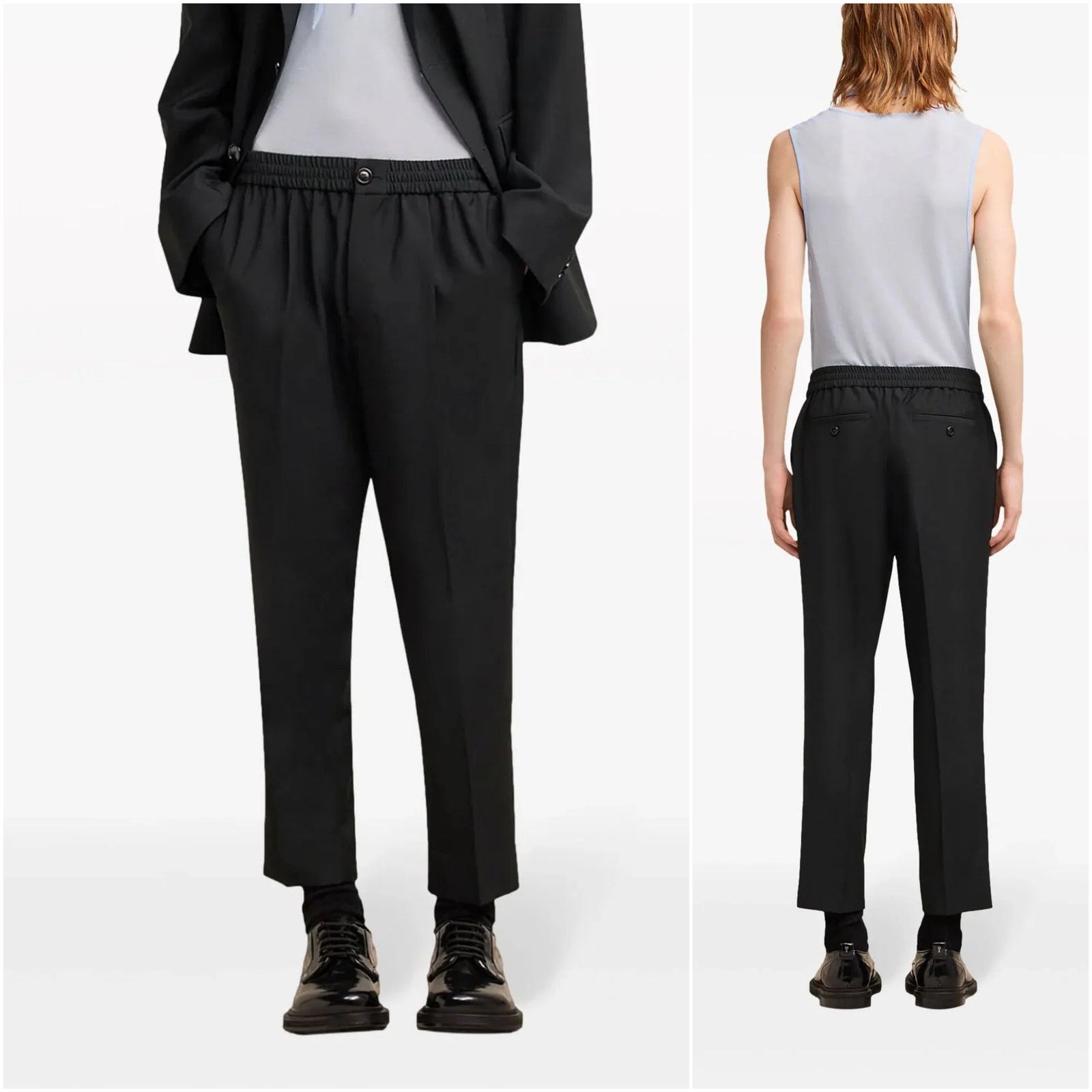 AMI AMI Alexandre Mattiussi Cropped Pleated wool Trousers M Slim Size US 30 / EU 46 - 13 Thumbnail
