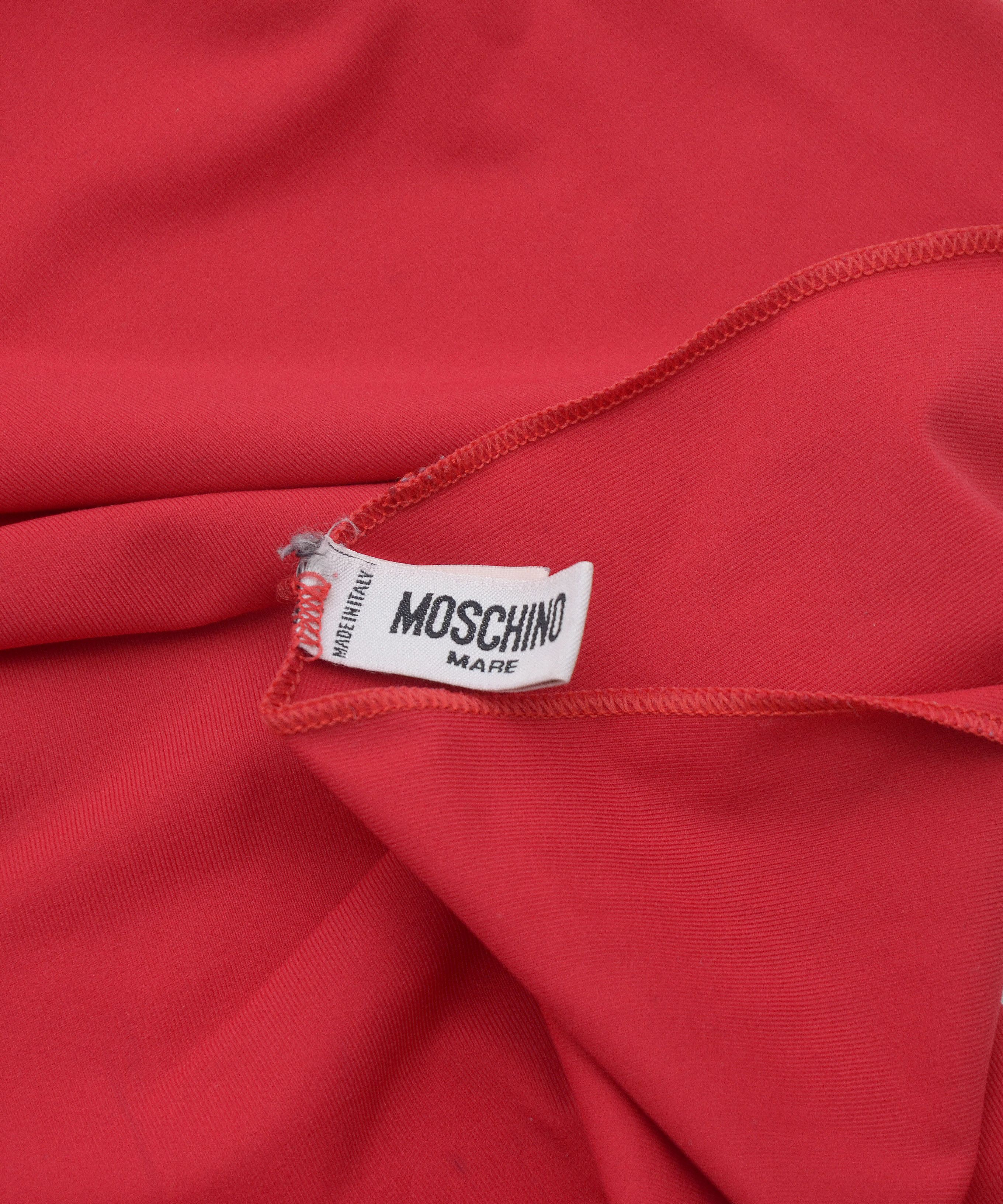 Moschino × Vintage Vintage Moschino Mare Pareo Red Big Logo Beachwear Size ONE SIZE - 4 Thumbnail