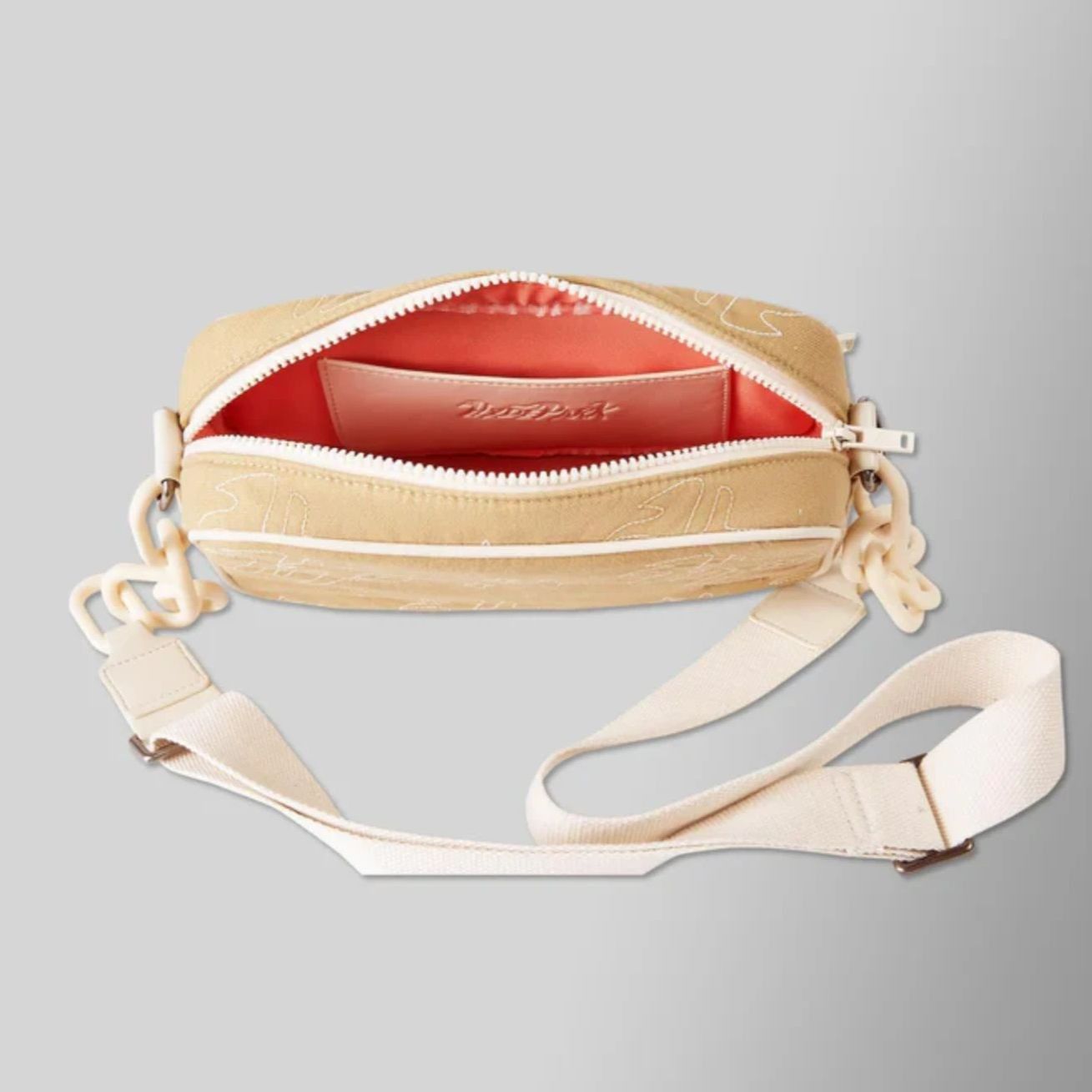 Hyde Park Goods Hyde Park Stitch Crossbody Bag Khaki Cream Chain Strap Size ONE SIZE - 2 Thumbnail