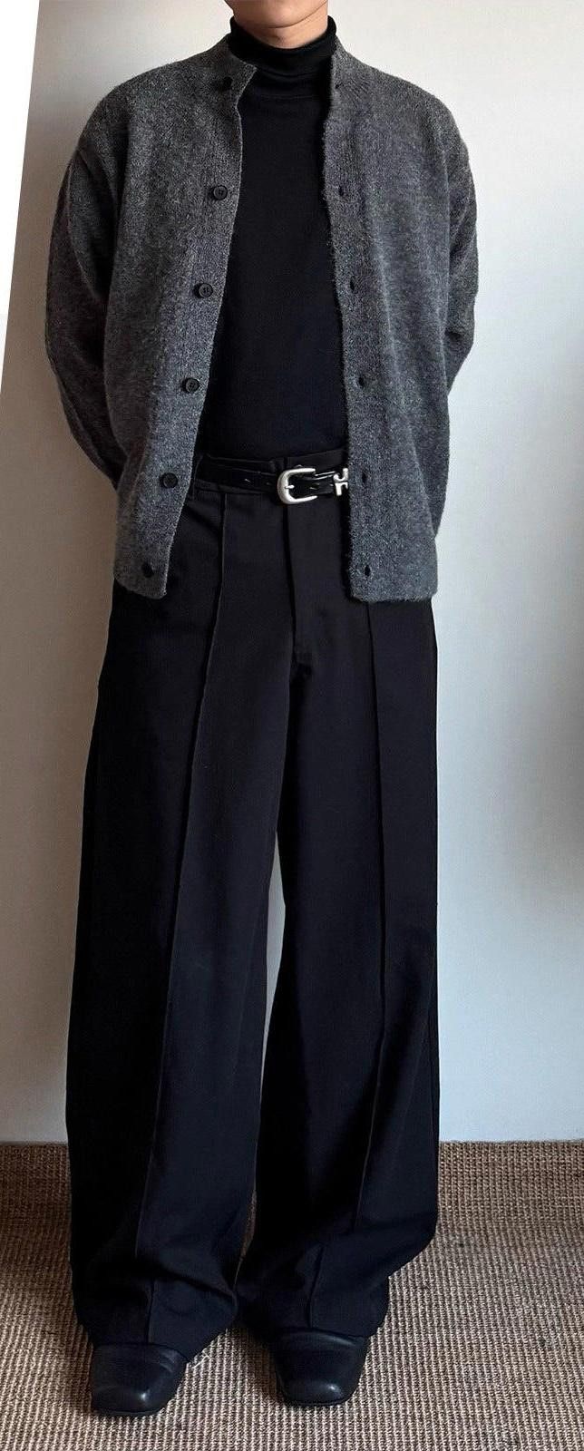 Vintage Gray Button-Up Wool Cardigan, Relaxed Fit Sweater Size US L / EU 52-54 / 3 - 3 Thumbnail