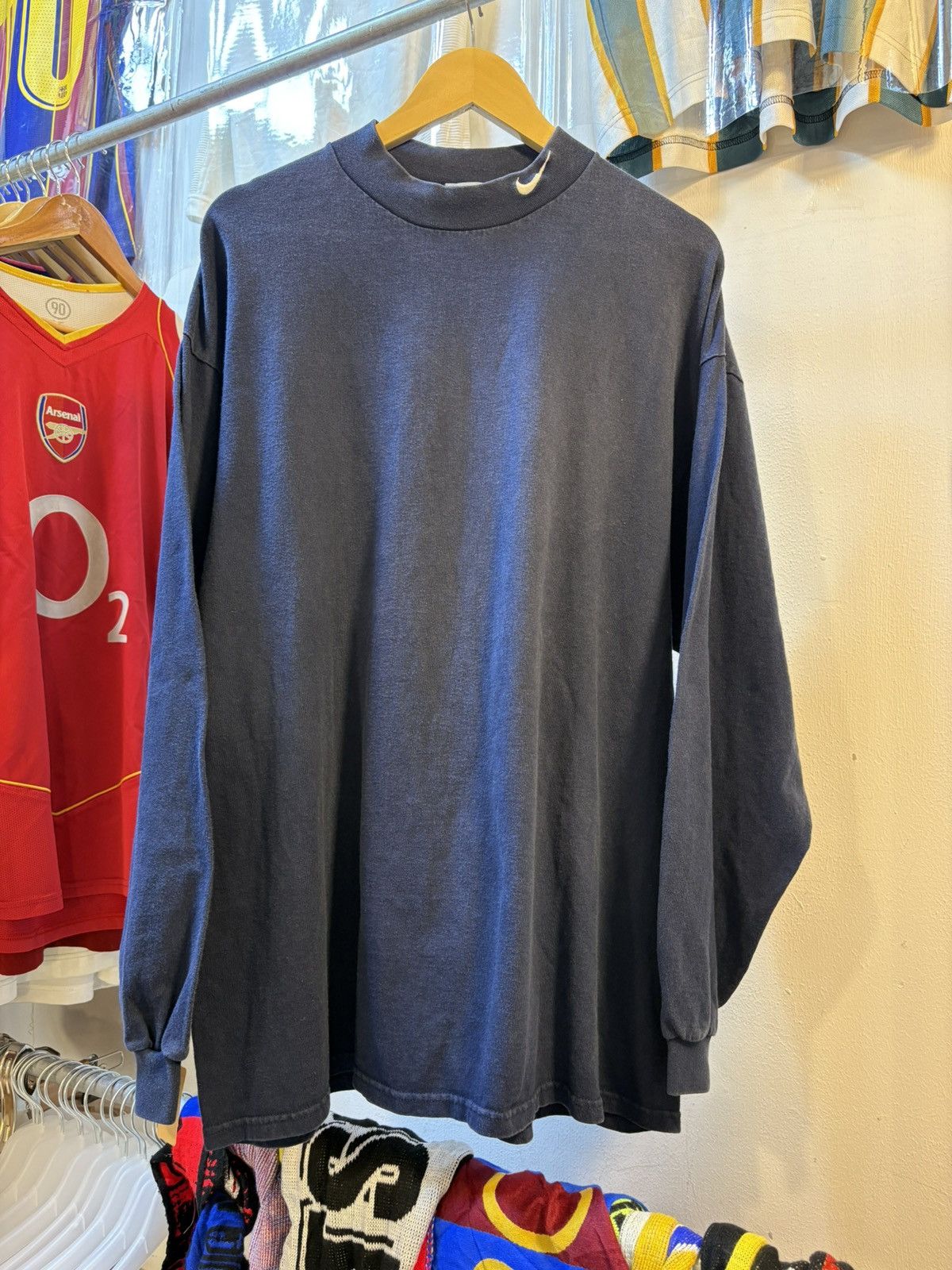 Nike Vintage Nike Swoosh Turtle Neck Long Sleeves Size US XL / EU 56 / 4 - 1 Thumbnail