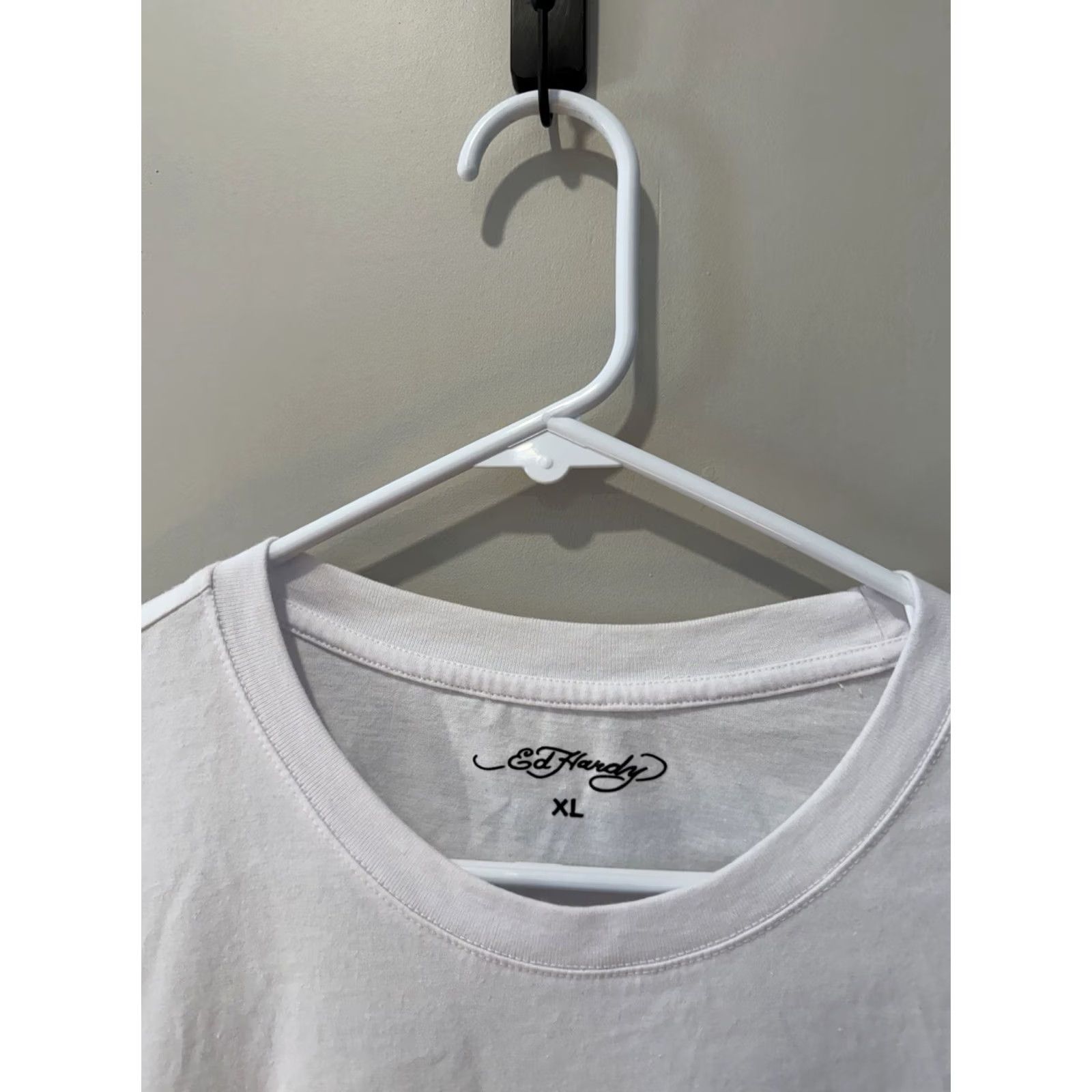 Ed Hardy Ed Hardy T-Shirt Logo Graphic White Skull Sword Flames 13 Free Forever XL Mens Short Sleeve Crew Neck Cotton Polyester Vintage No Size US XL / EU 56 / 4 - 3 Thumbnail