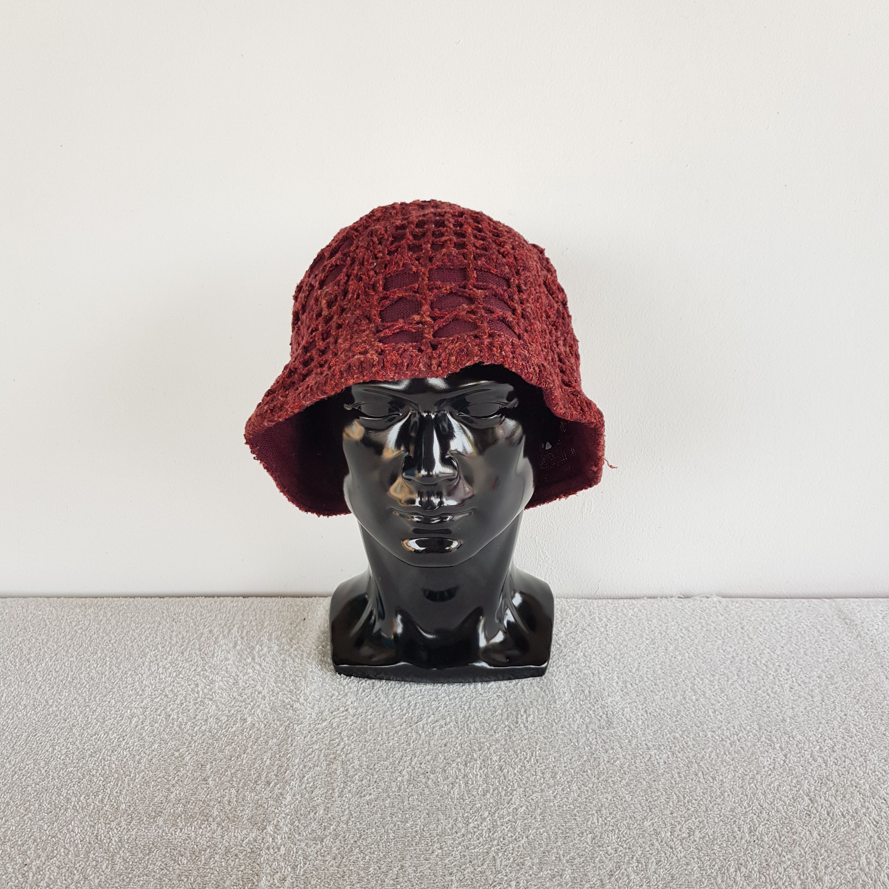 Homespun Knitwear Vintage Knit Crochet Avant Garde Design Beanie Snow Caps Hat Size ONE SIZE - 2 Thumbnail