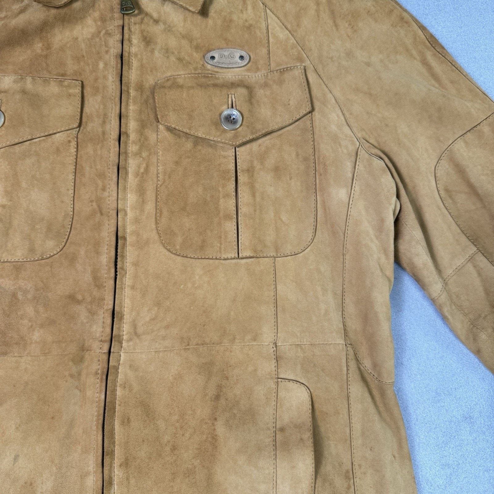 Dolce & Gabbana Dolce Gabbana Men Leather Suede Jacket Beige Size 50 Size US M / EU 48-50 / 2 - 13 Thumbnail