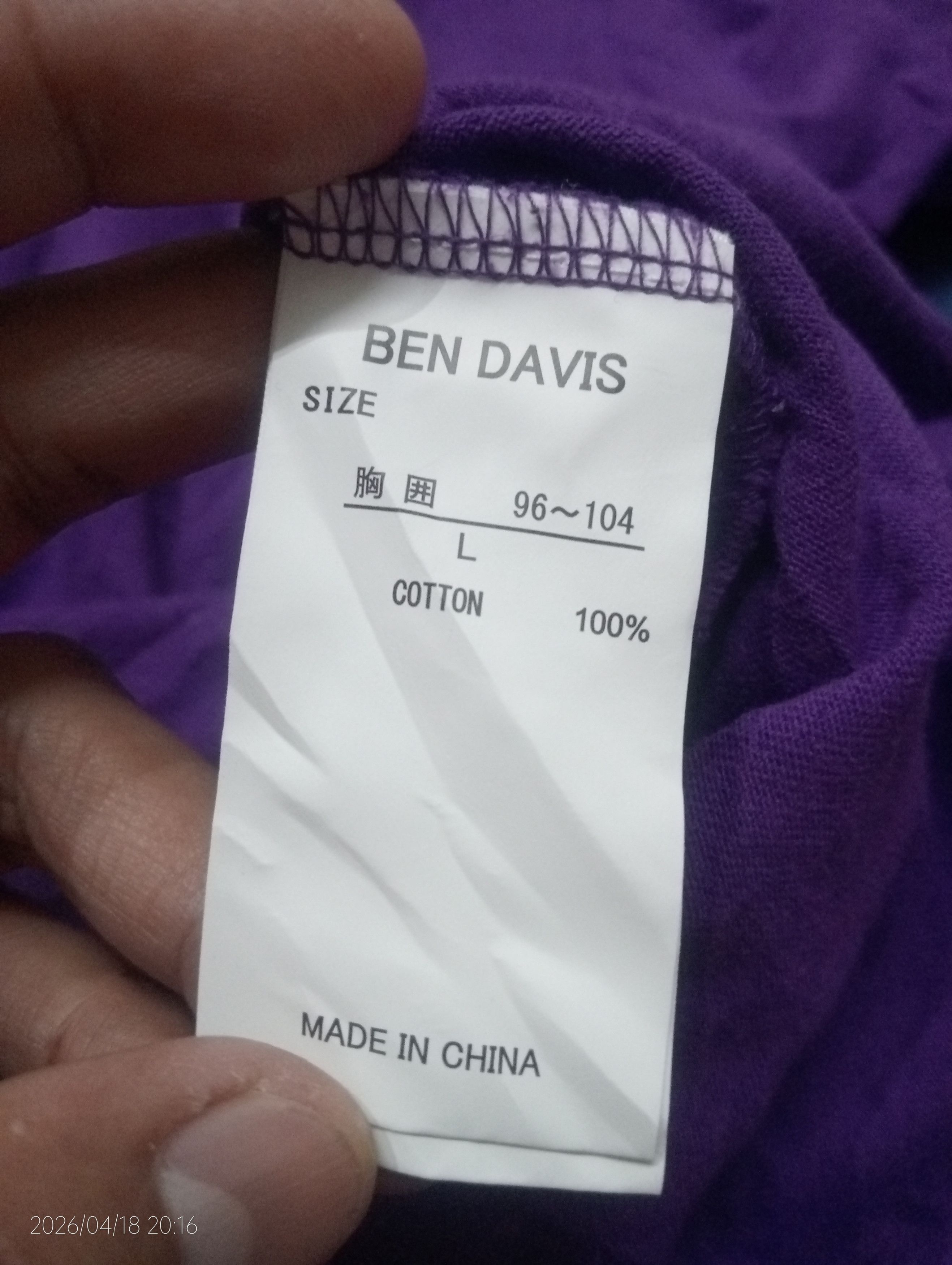 Ben Davis Vintage Ben Davis Single Pocket Long Sleeve Tshirt Size US M / EU 48-50 / 2 - 3 Thumbnail