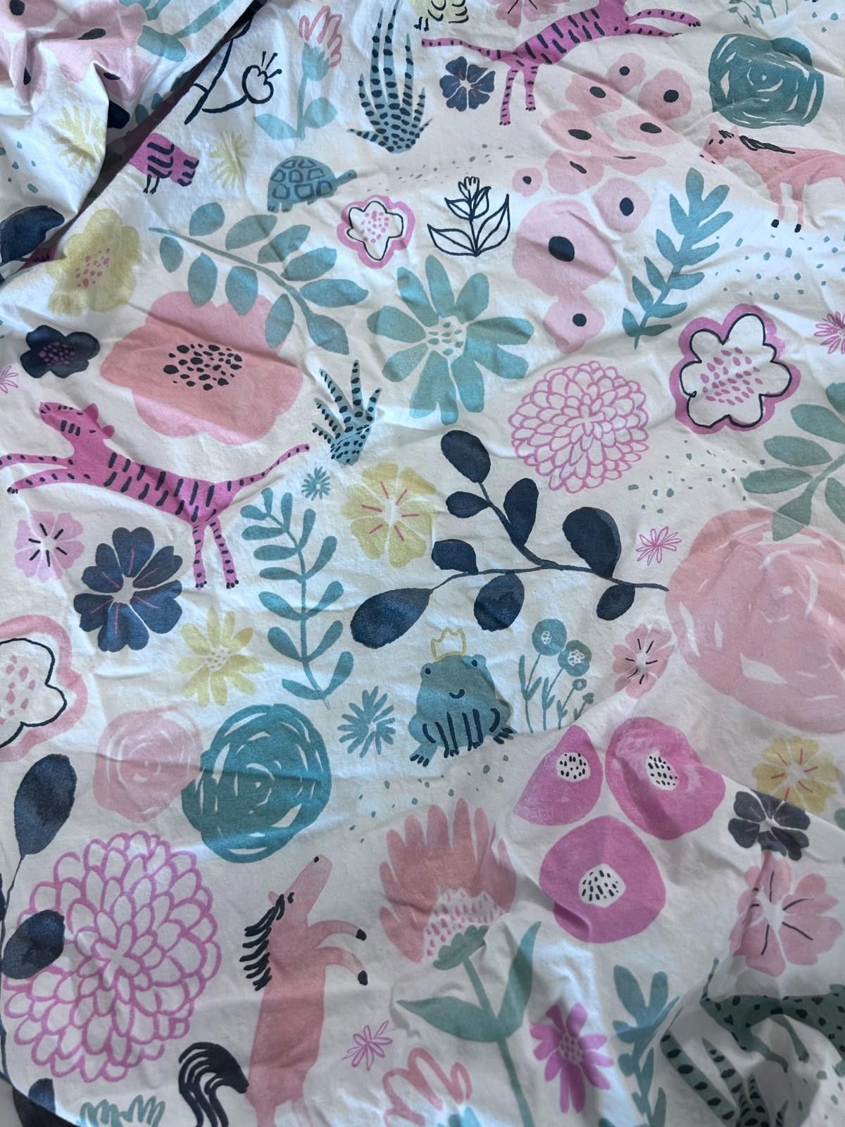 Designer POTTERY BARN Organic Cotton Fitted Sheet Fairytale Friends Size ONE SIZE - 4 Thumbnail