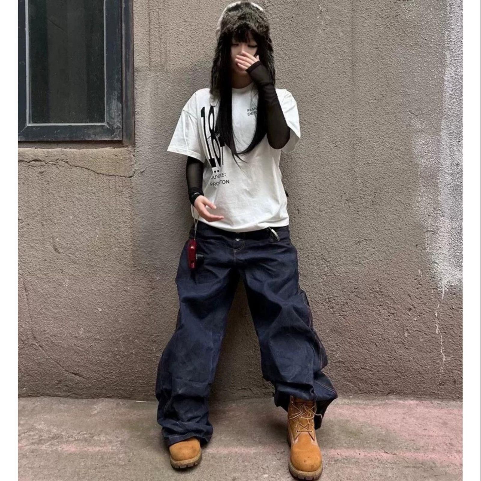 Japanese Brand Japanese Vintage Y2k Wide-leg Baggy Denim Jeans size 28 Size 28" / US 6 / IT 42 - 1 Thumbnail