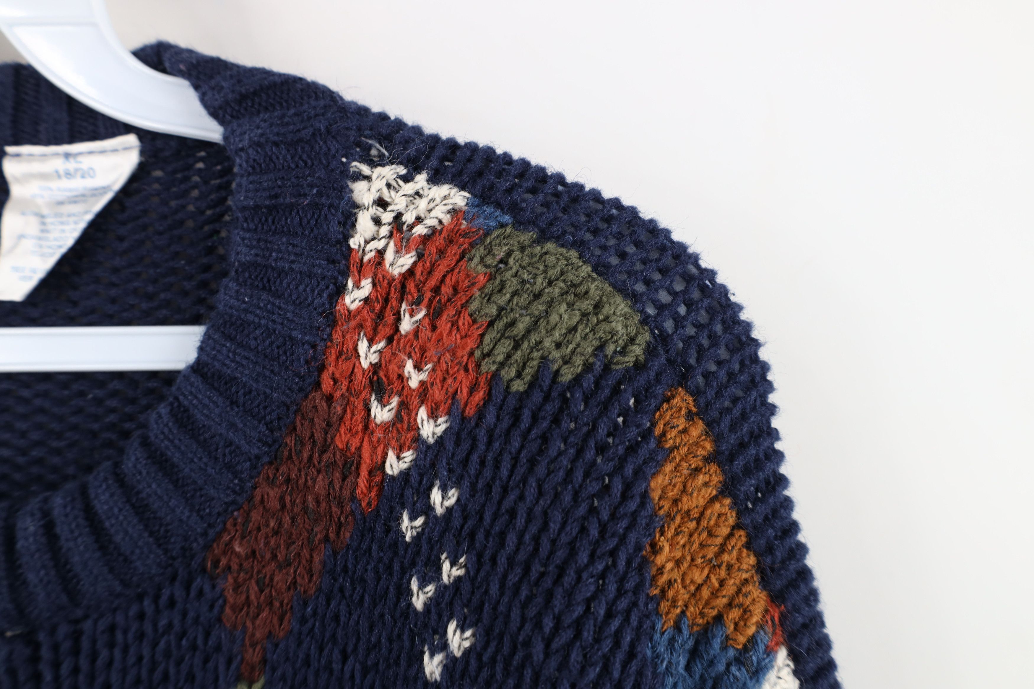 Vintage Vintage 90s Streetwear Diamond Chunky Ribbed Knit Sweater Size XL / US 12-14 / IT 48-50 - 7 Thumbnail