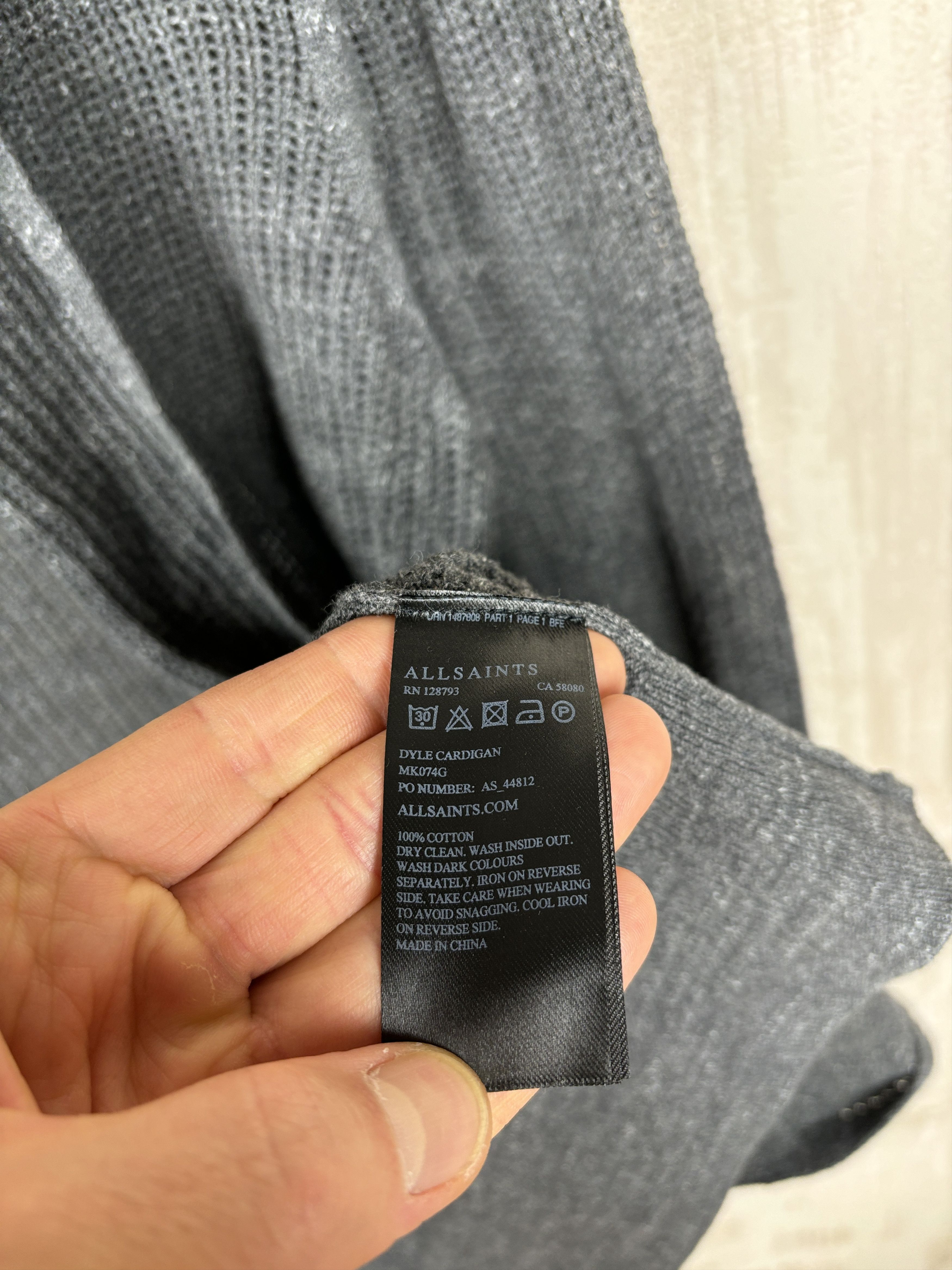 Allsaints AllSaints Dyle Cardigan Mesh Cotton Size US S / EU 44-46 / 1 - 9 Thumbnail