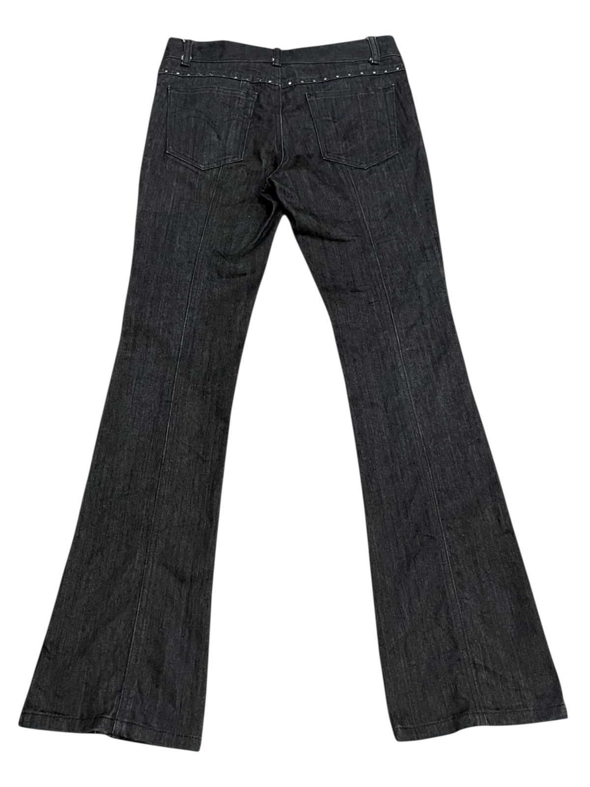 BIGI 🔥Vtg MOGA Punk Studded Long Zipper Stretchable Denim Flare Size 27" / US 4 / IT 40 - 7 Thumbnail