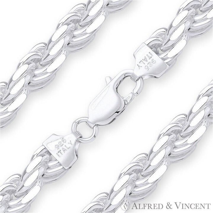 Other 7.5mm Twist-Rope Diamond-Cut Link Italian Chain Bracelet 9" Size ONE SIZE - 1 Thumbnail