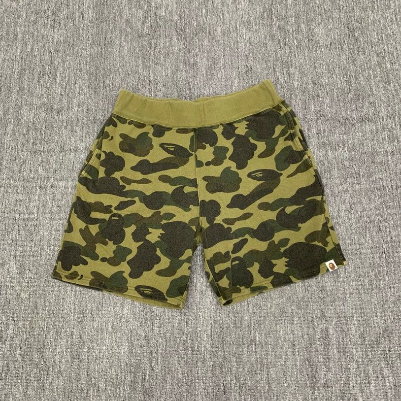 BAPE Green Camo Cargo Shorts