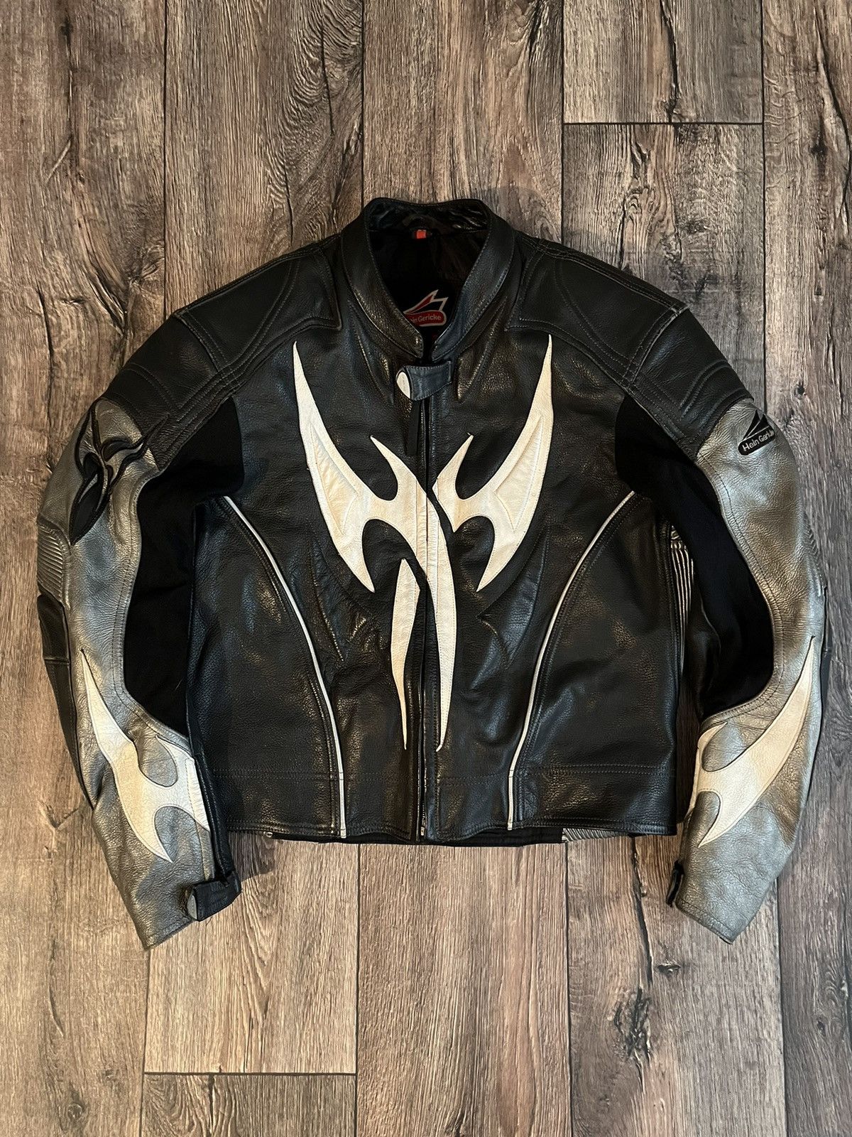 image of Vintage Hein Gericke Tribal Racing Leather Jacket Racing, Men's (Size Medium)