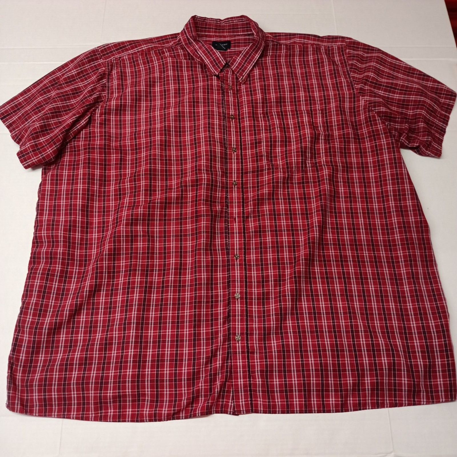 Other Harbor Bay Shirt Men’s 5XL Red Checkered Short Button Down Size US XXL / EU 58 / 5 - 1 Thumbnail