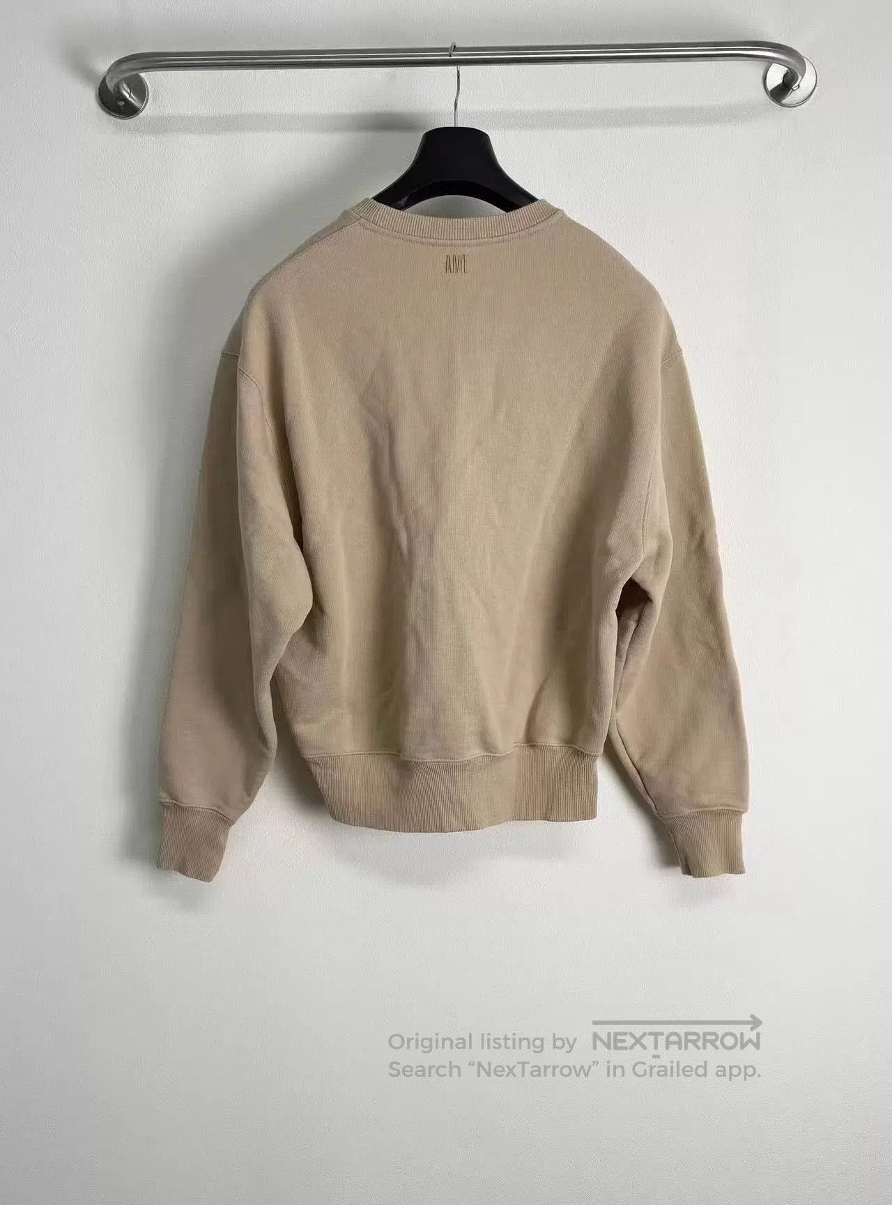 AMI Ami Khaki Embroidered Heart Sweatshirt. Size S / US 4 / IT 40 - 3 Thumbnail