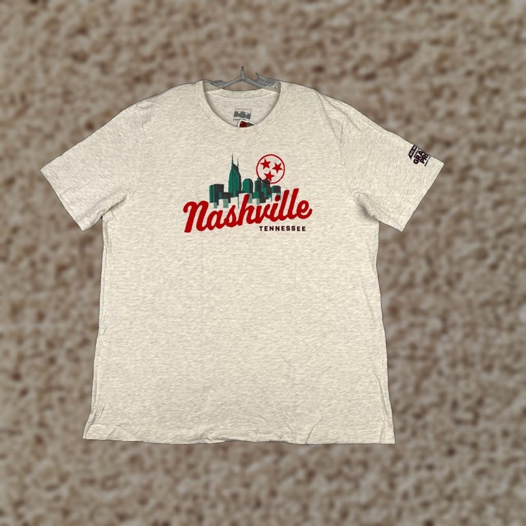 Vintage Legends Global Merchandise Nashville Grand Prix Shirt Adult 2XL Beige Short Sleeve Crew Neck Indycar Indy Size US XXL / EU 58 / 5 - 1 Thumbnail