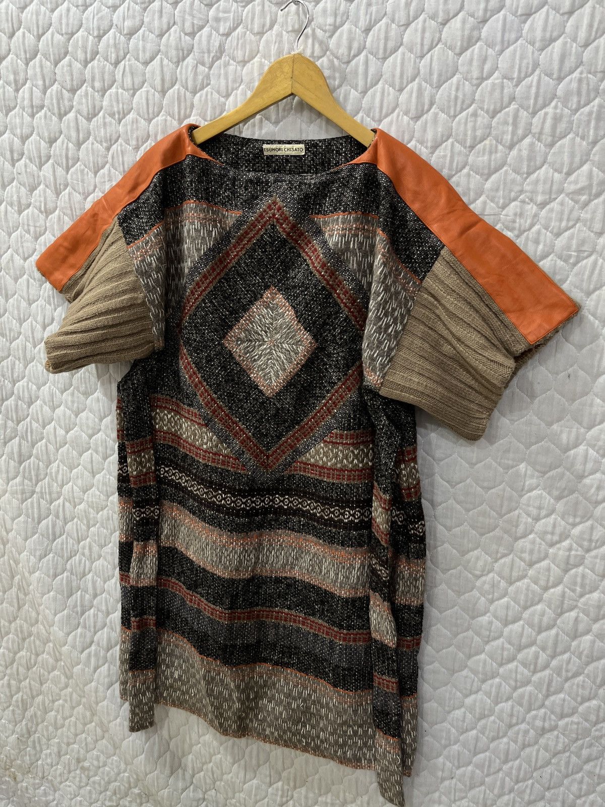 Issey Miyake 🔥🔥RARE DESIGN ISSEY MIYAKE TSUMORI CHISATO WOOL KNIT LEATHER Size M / US 6-8 / IT 42-44 - 3 Thumbnail