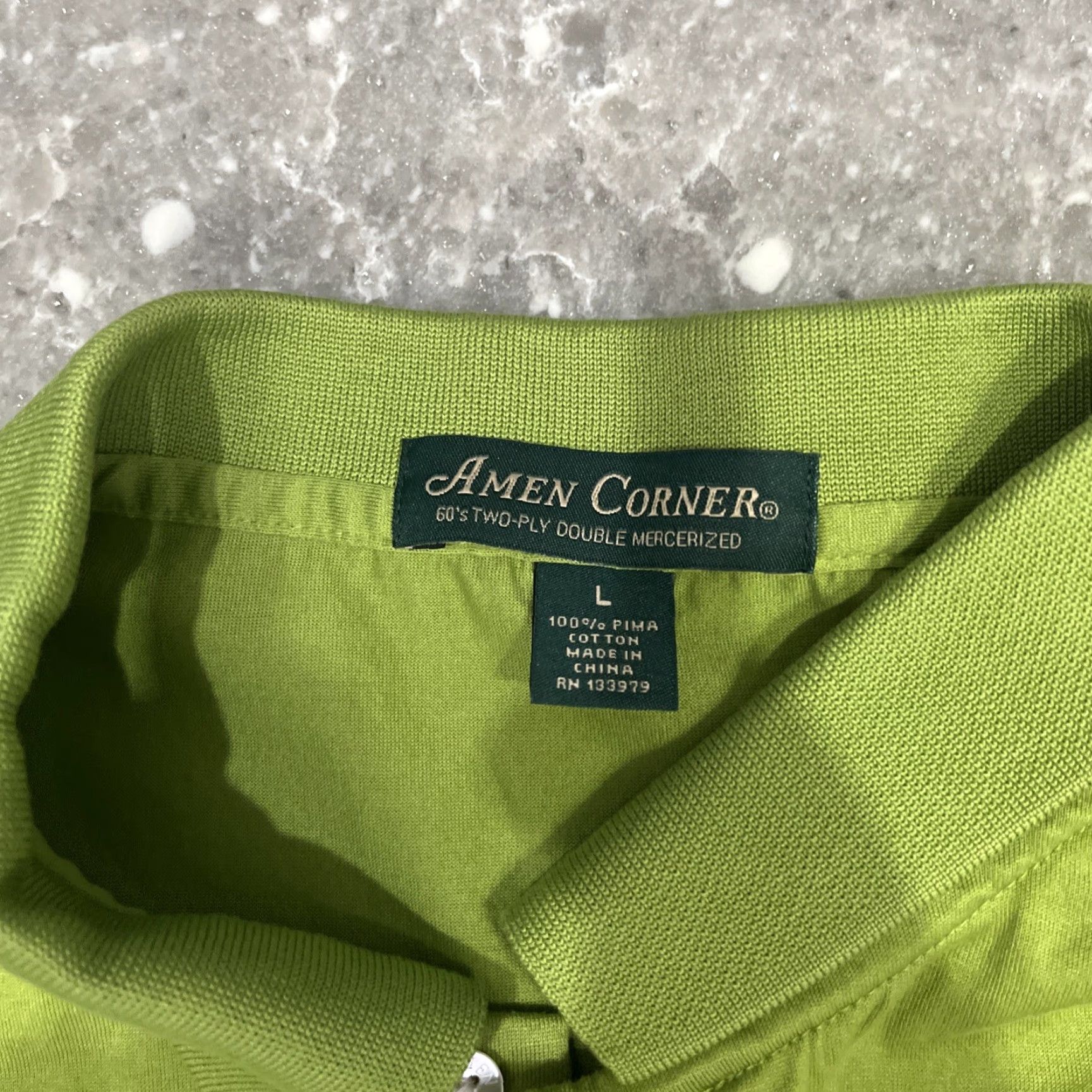 Vintage Amen Corner Masters Polo Shirt Mens L Green Mercerized Augusta Pima Cotton Golf Vintage Size US L / EU 52-54 / 3 - 3 Thumbnail