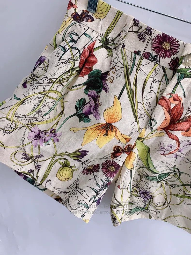 Gucci Gucci Floral beige shorts Size 27" / US 4 / IT 40 - 3 Thumbnail