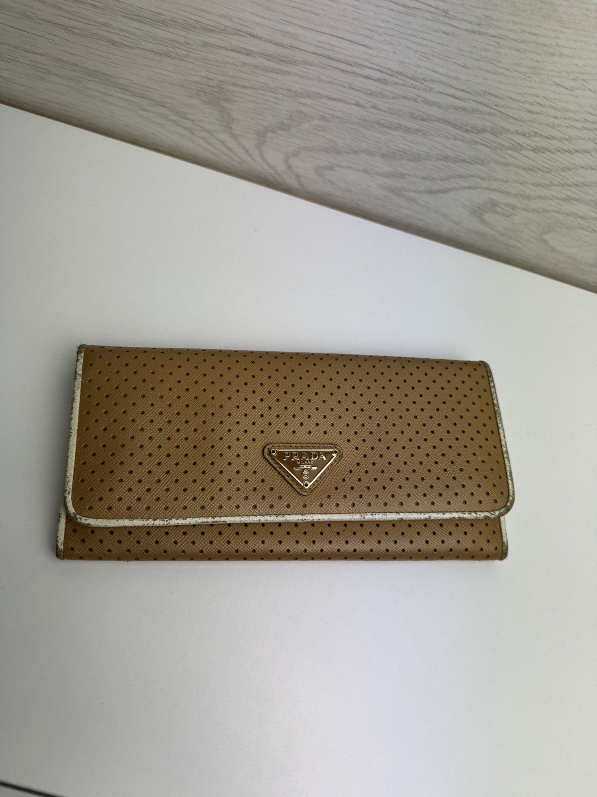 Prada Prada Milano Perforated Leather Continental Wallet Size ONE SIZE - 2 Thumbnail