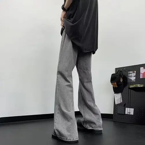 VIBE Gray Stacked Denim Jeans, Wide Leg Jeans, Flared Jeans Size US 33 - 3 Thumbnail