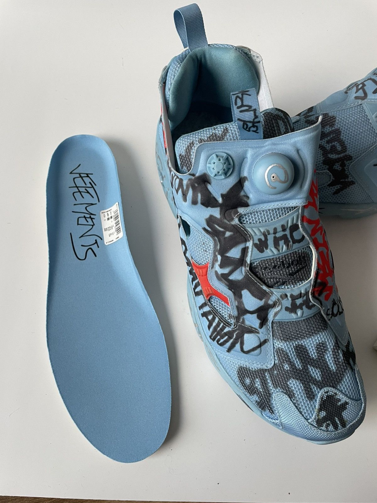 Reebok × Vetements Vetements Reebok Insta Pump Graffiti Sneakers Size US 12 / EU 45 - 21 Thumbnail
