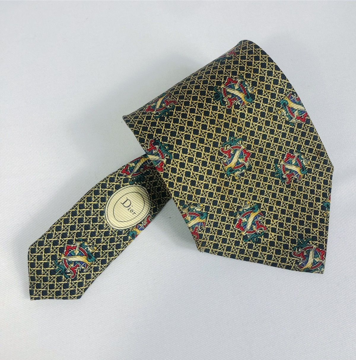Christian Dior Monsieur Rare Vintage Christian Dior Monsieur Silk Tie Size ONE SIZE - 11 Thumbnail