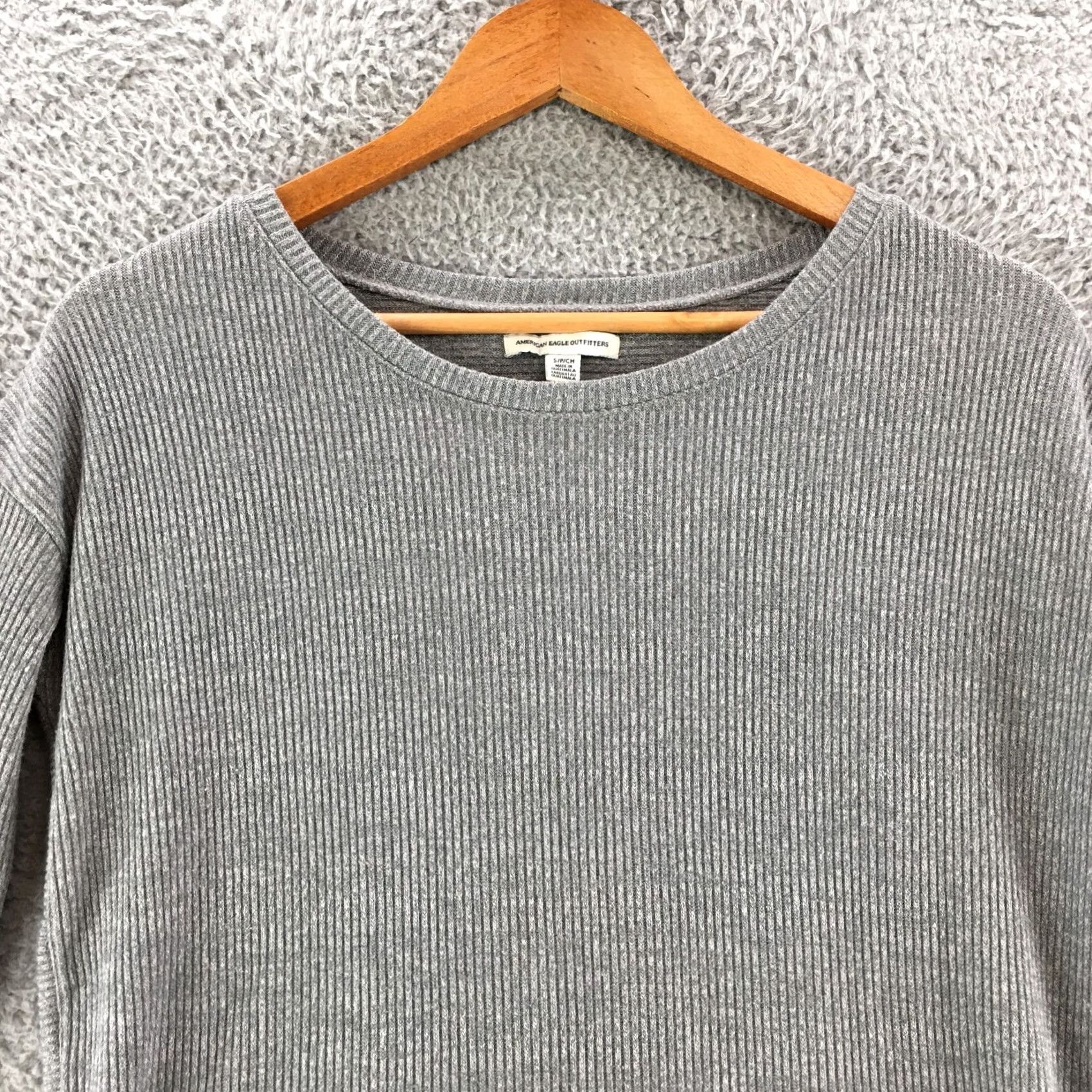 American Eagle Outfitters American Eagle Outfitters Sweater Womens S Grey Knitted Pullover Top Size S / US 4 / IT 40 - 2 Thumbnail