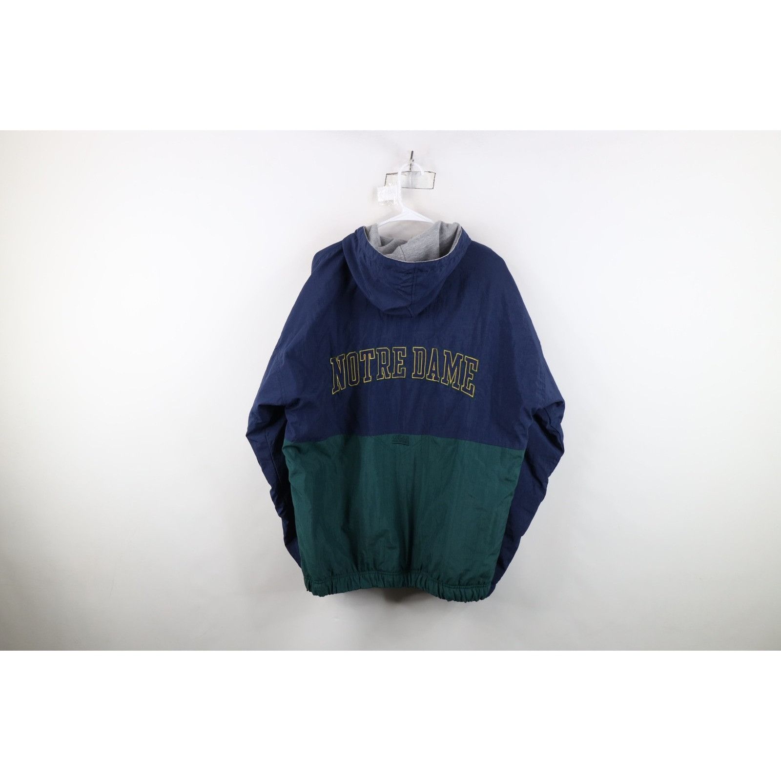 Vintage Vintage 90s Notre Dame University Half Zip Hooded Jacket Size US L / EU 52-54 / 3 - 18 Thumbnail