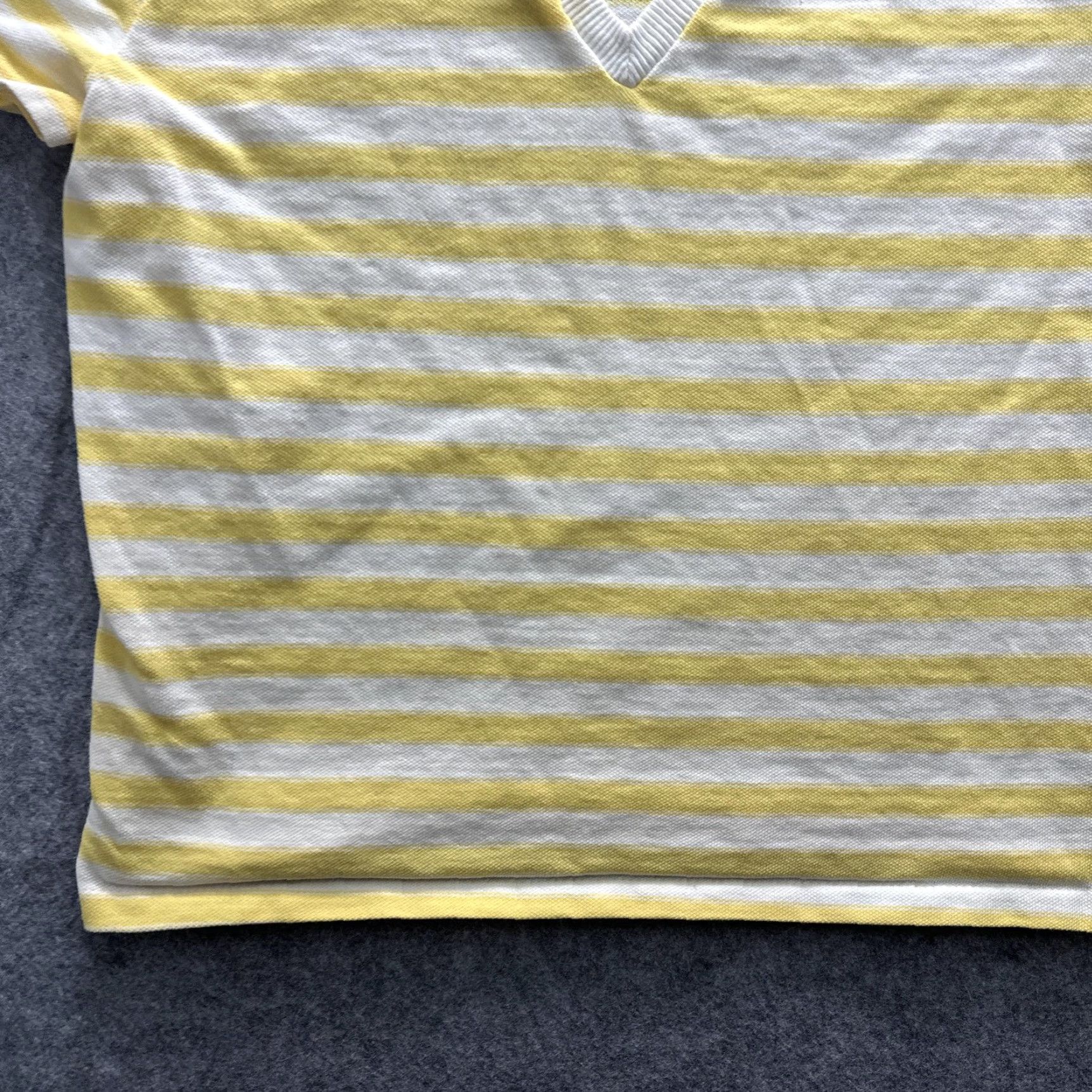 Vintage VINTAGE Queen Casuals Shirt Womens Small Yellow White Stripe V Neck Pique 80s Size S / US 4 / IT 40 - 5 Thumbnail